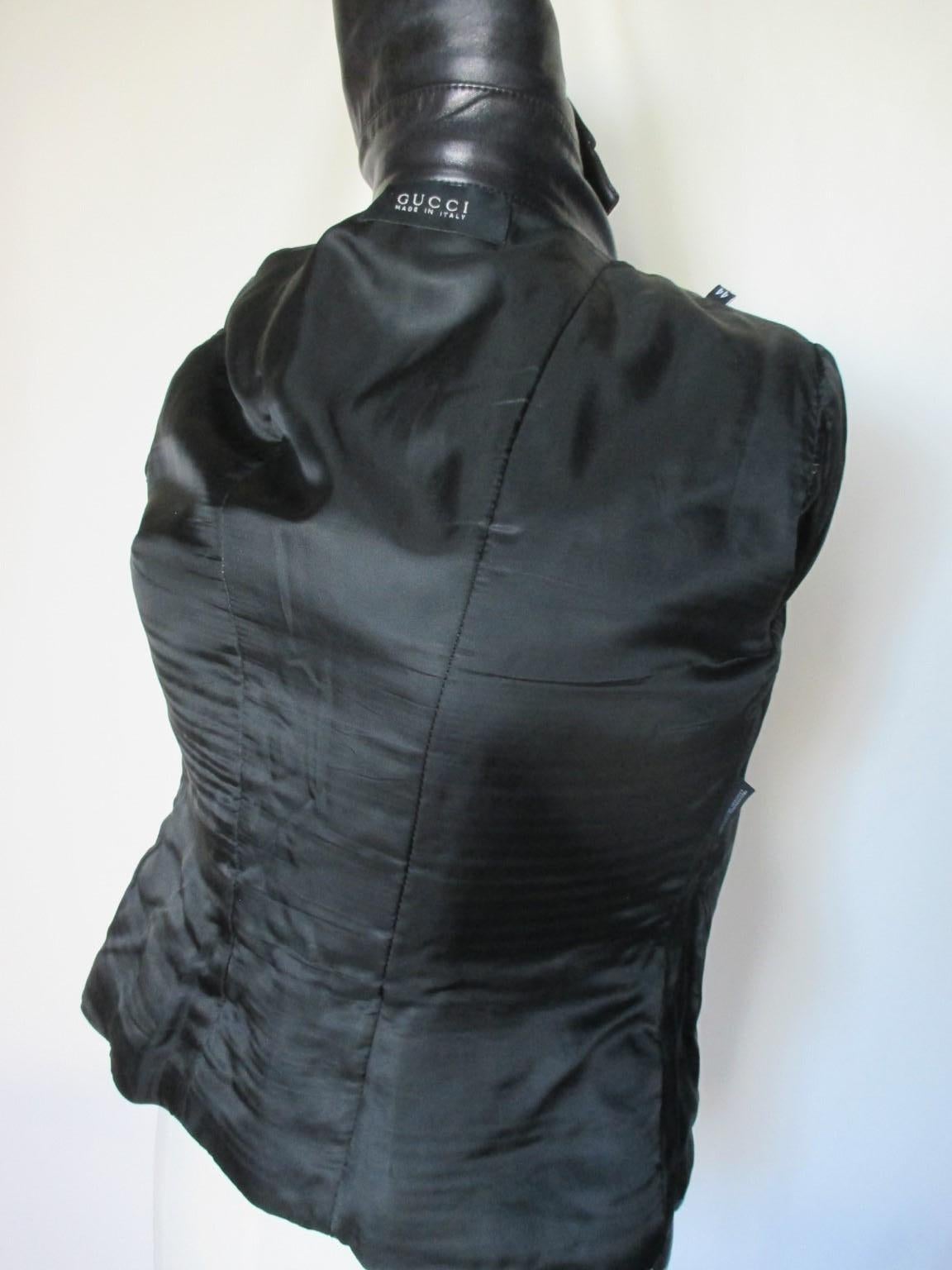 Schwarze Lederjacke von Gucci by Tom Ford 8