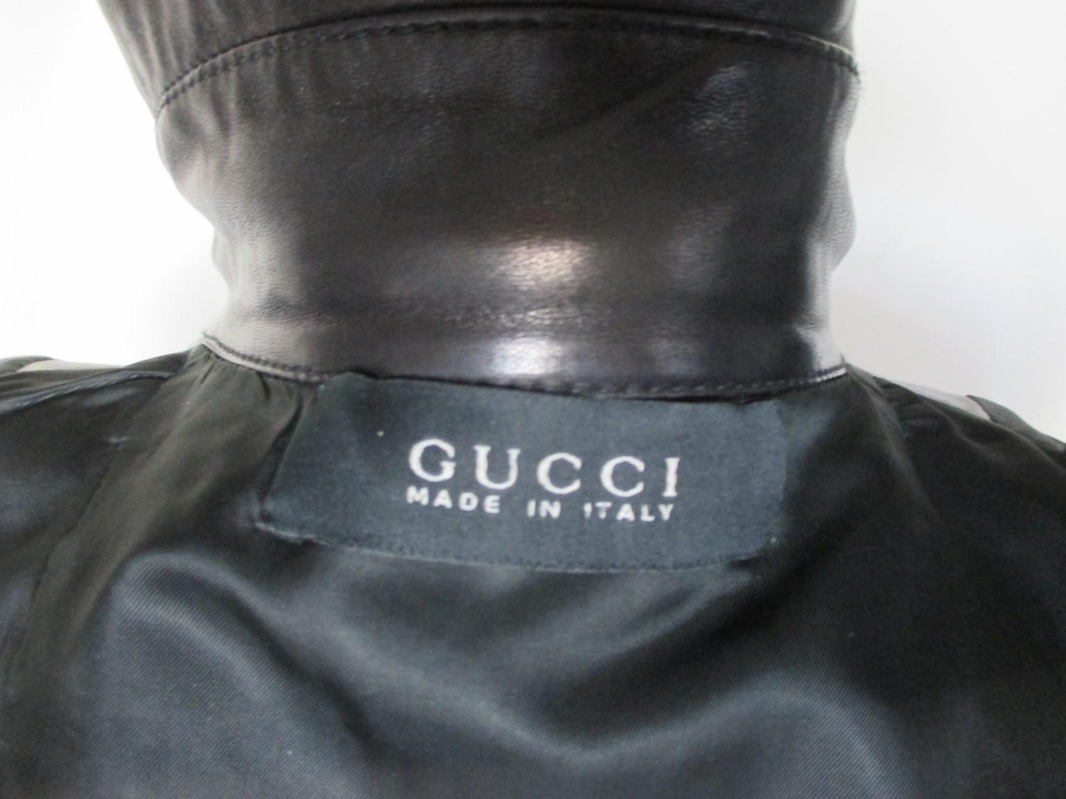 Gucci by Tom Ford Black Leather Jacket In Good Condition In Amsterdam, NL
