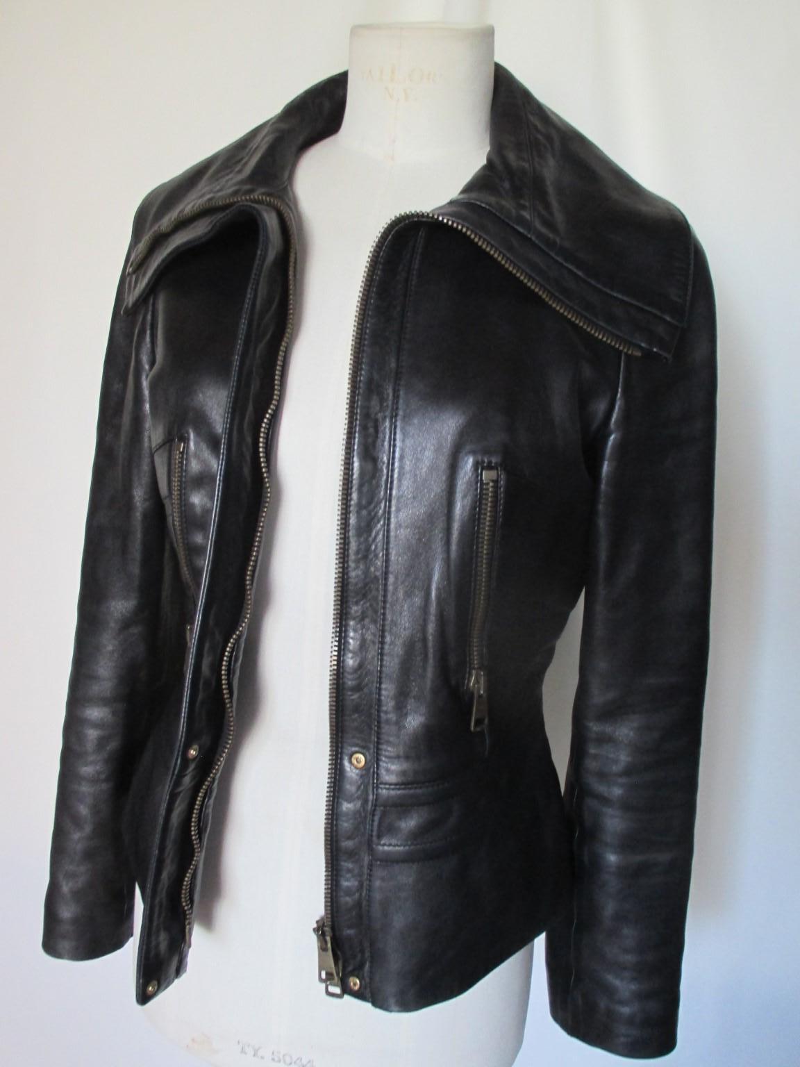 Gucci by Tom Ford Black Leather Jacket 1