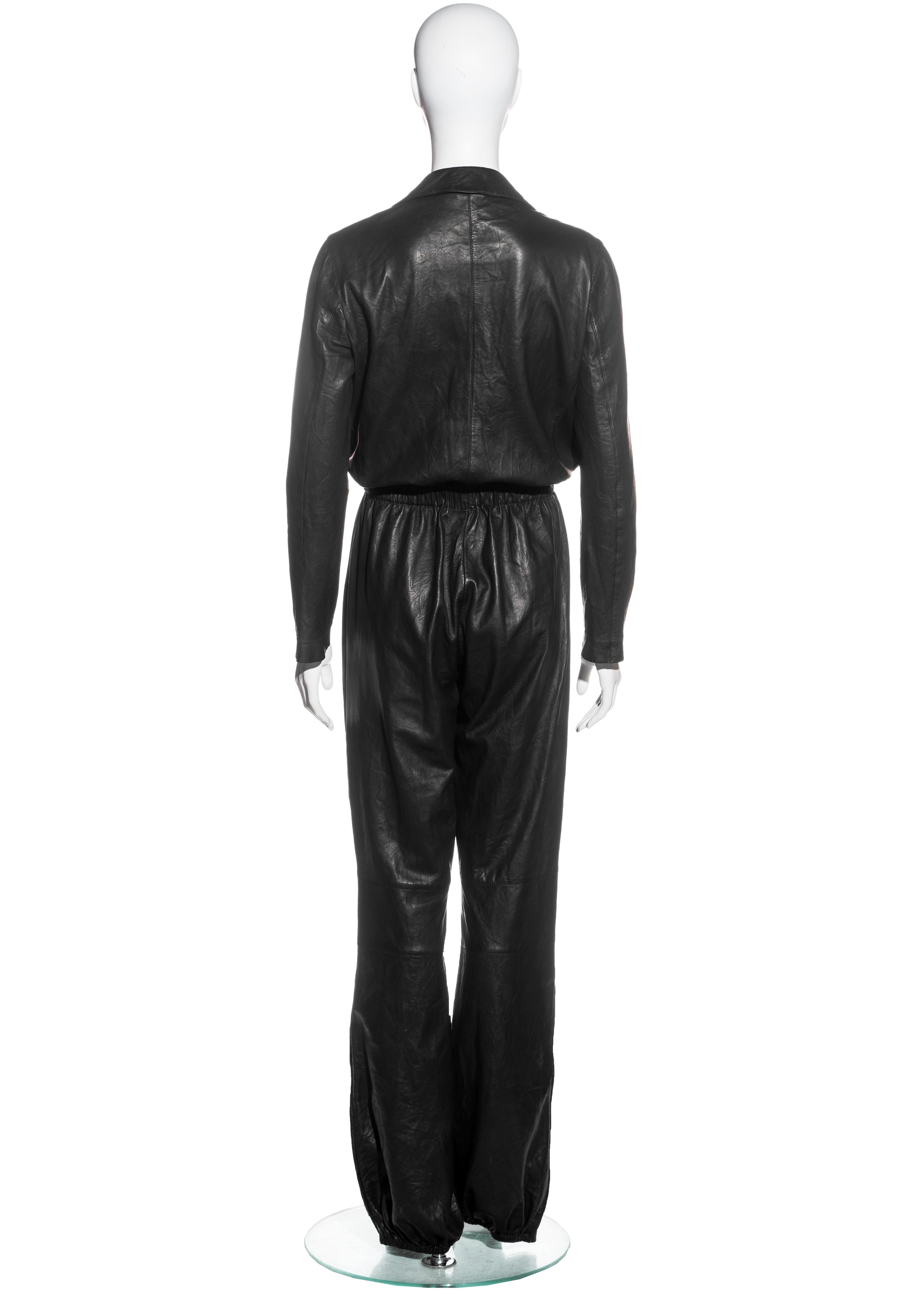 Women's Gucci by Tom Ford black leather jumpsuit, ss 2000