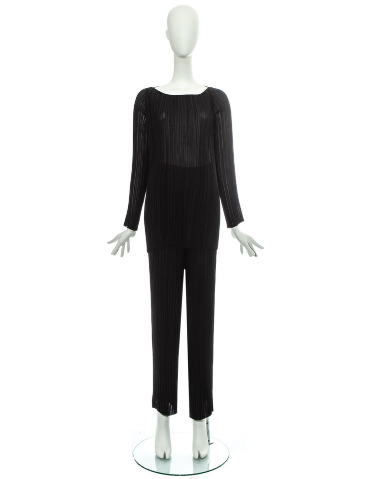 Gucci by Tom Ford black pleated tunic and pants ensemble, ss 1996 For ...