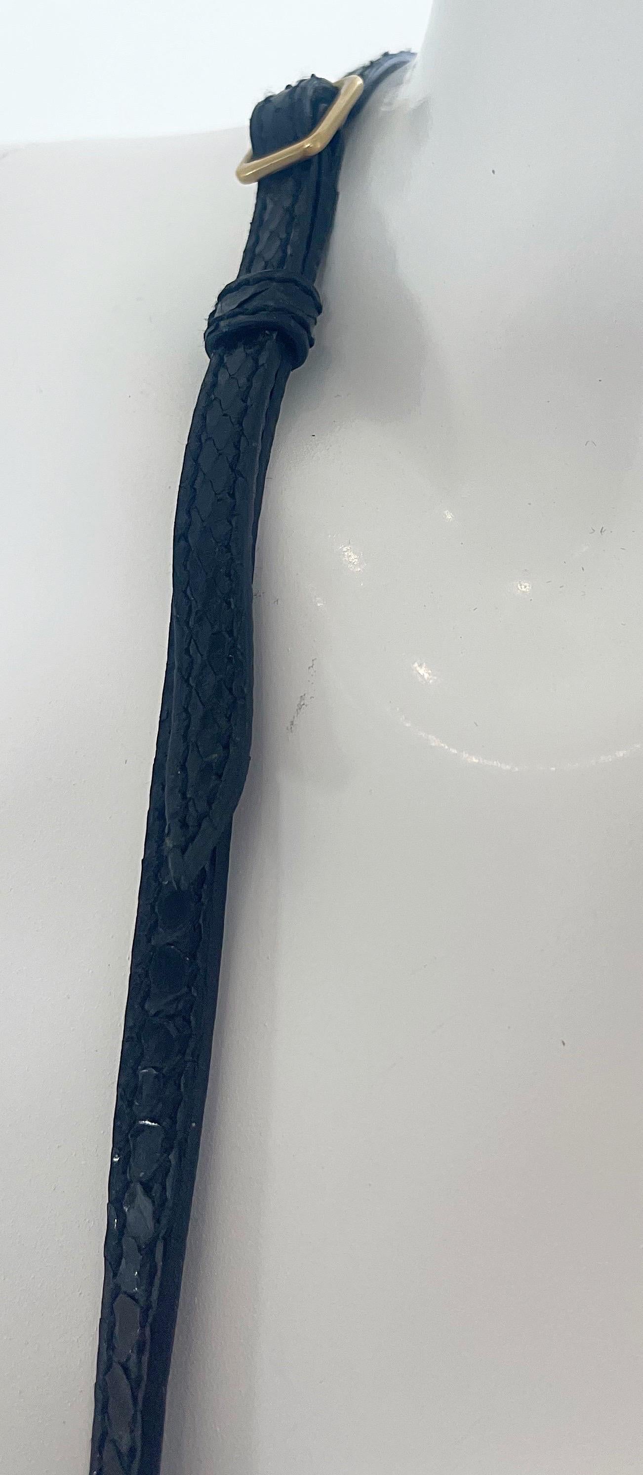 Gucci by Tom Ford Black Python Snakeskin 2000s Convertible Clutch Crossbody Bag For Sale 8