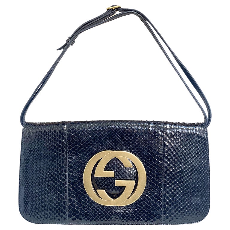 00s python leather one shoulder bag y2k Python Éclair Clutch 