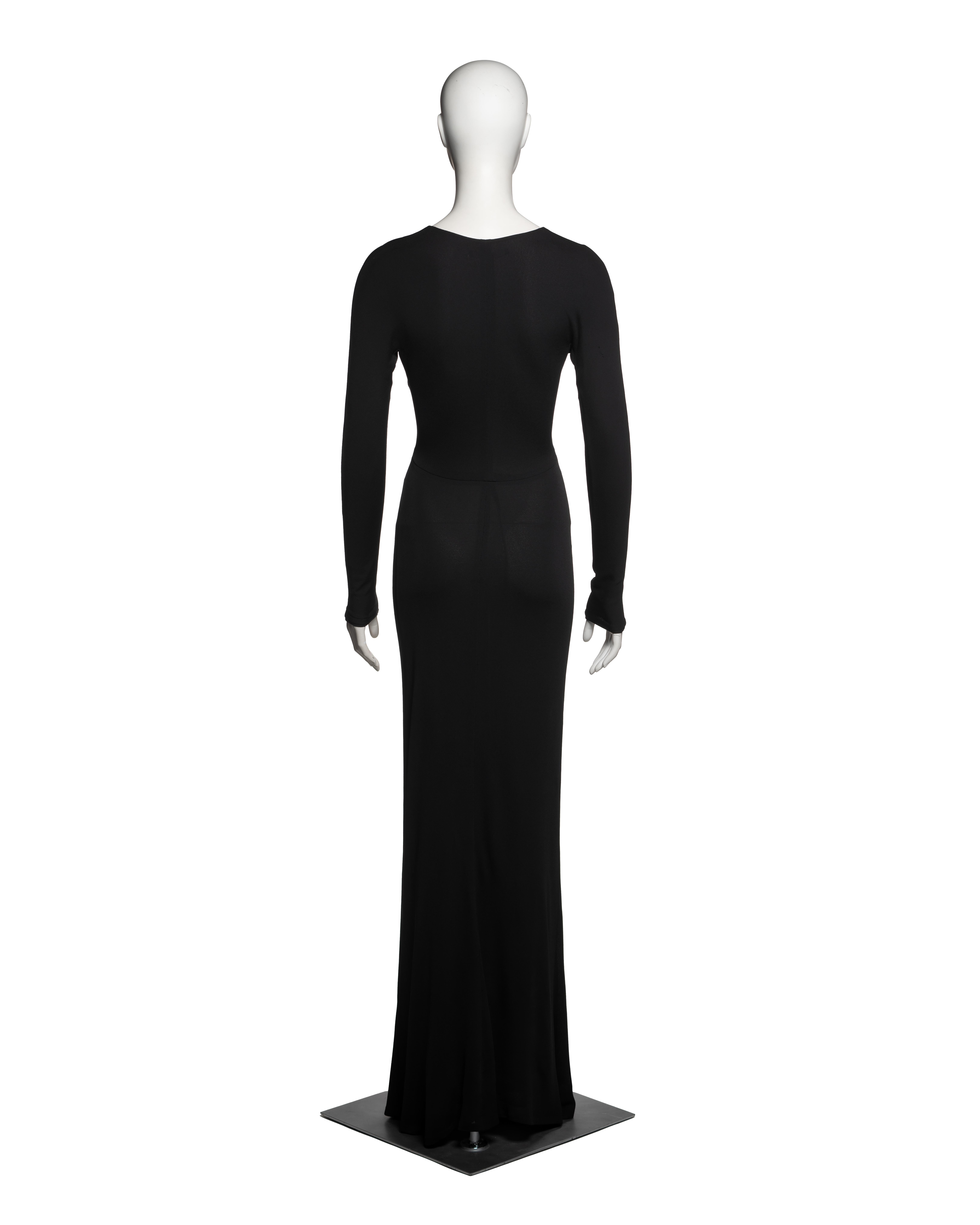 Gucci by Tom Ford Black Rayon Jersey Cutout Evening Dress, FW 2002 For Sale 2