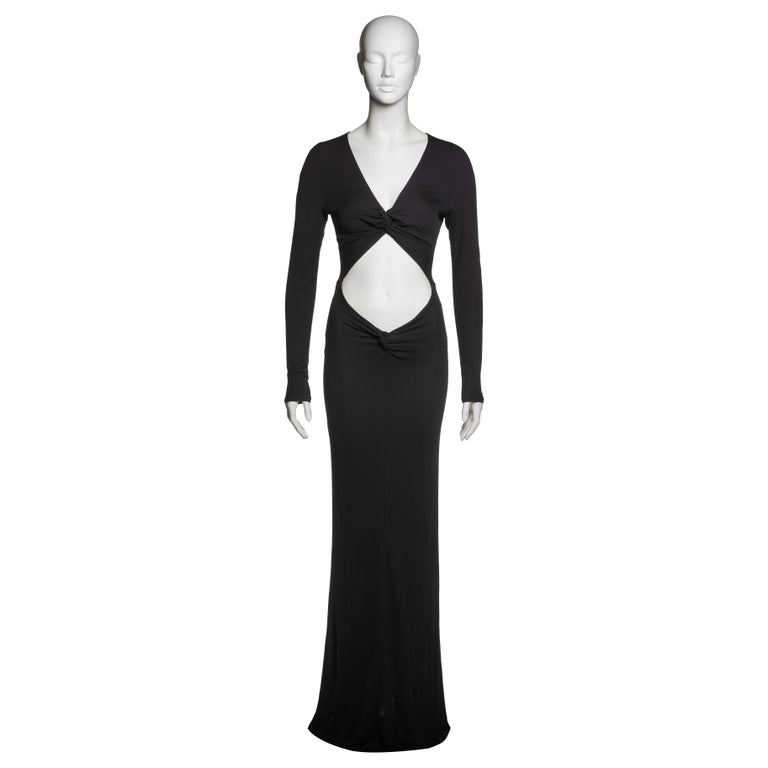 gucci evening dresses on sale Gucci by Tom Ford Black Rayon Jersey Cutout Evening Dress, FW 2002
