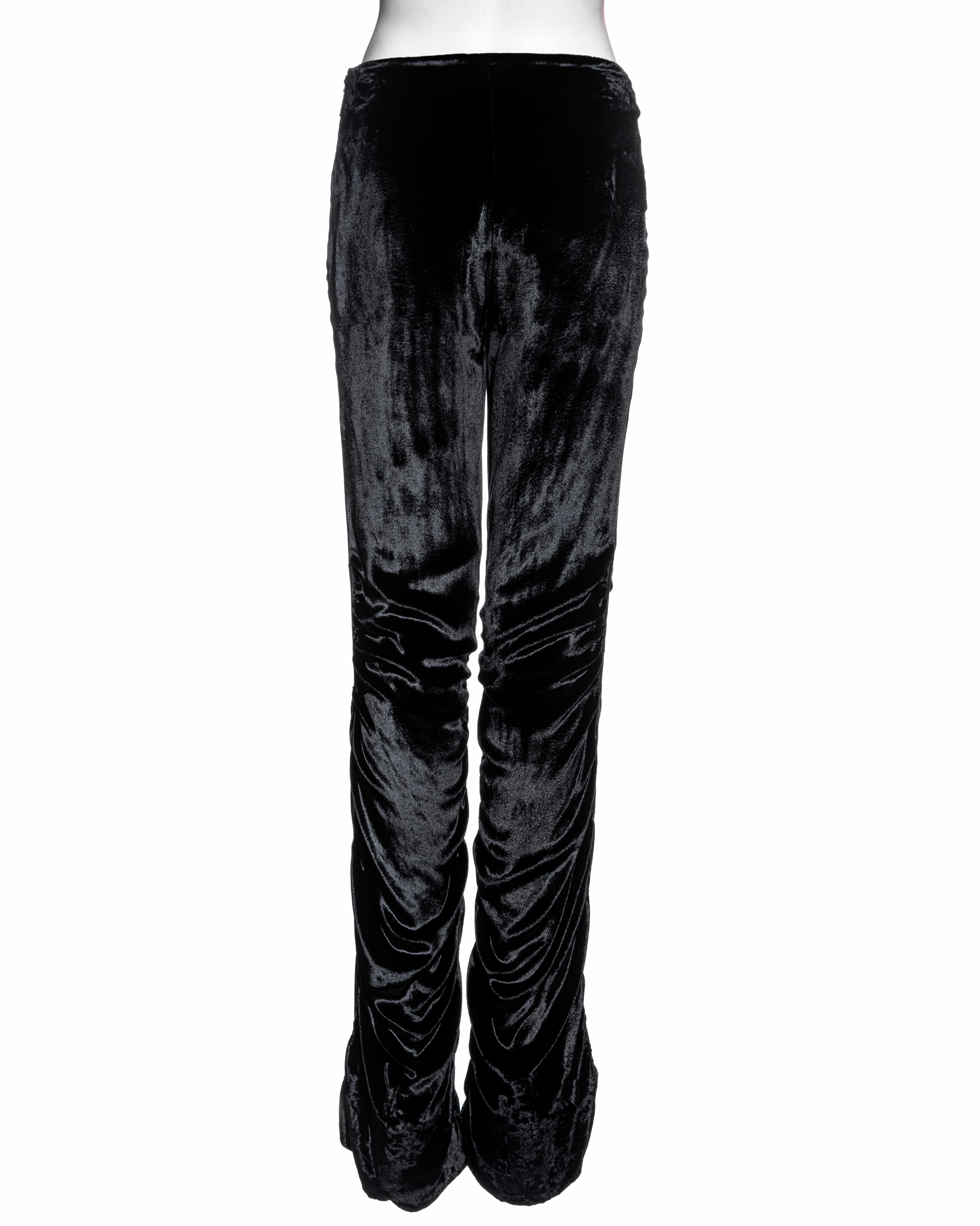 Gucci by Tom Ford black ruched velvet pants, fw 1999 3