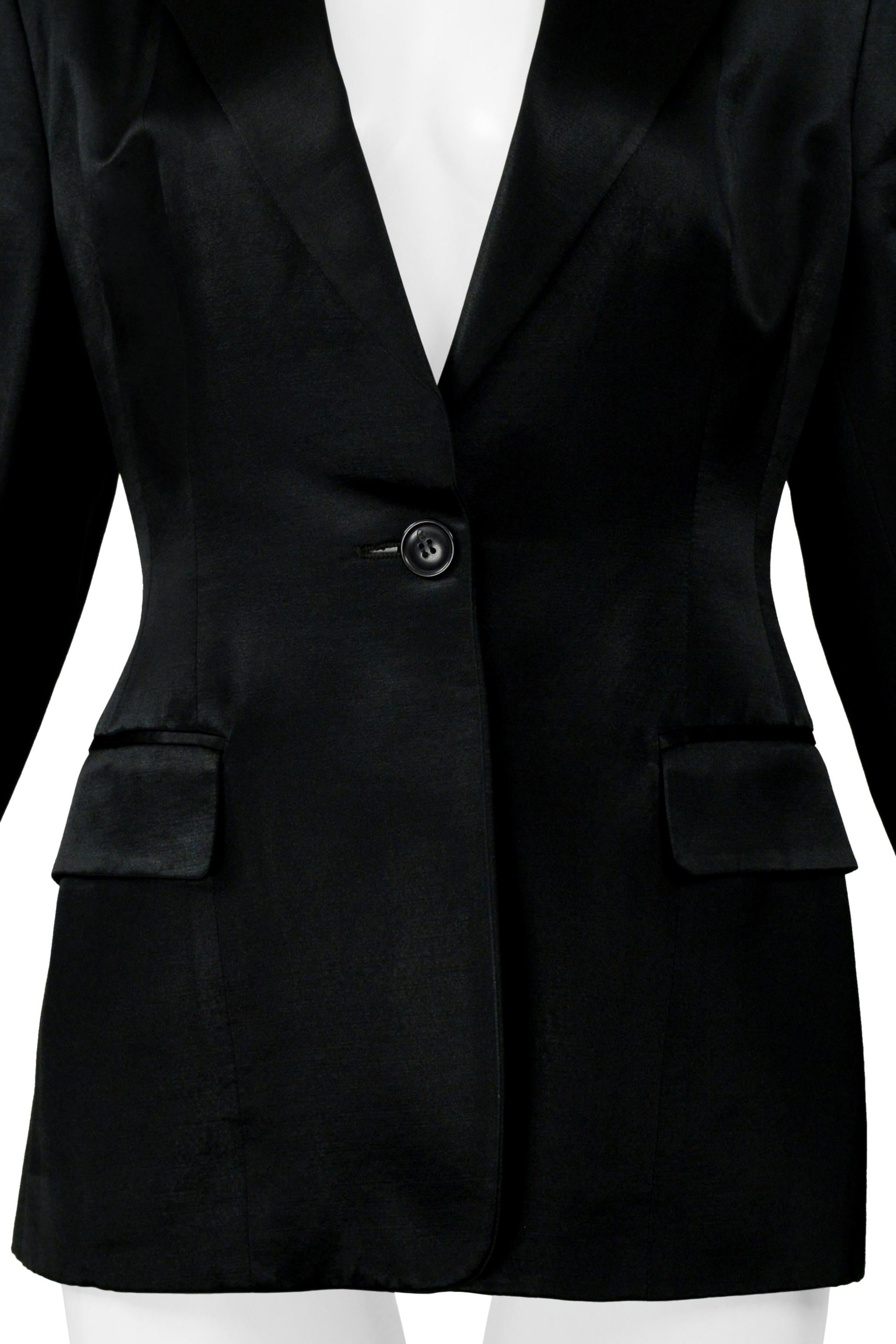 Nero Gucci By Tom Ford Giacca da sera in raso nero 1996 in vendita