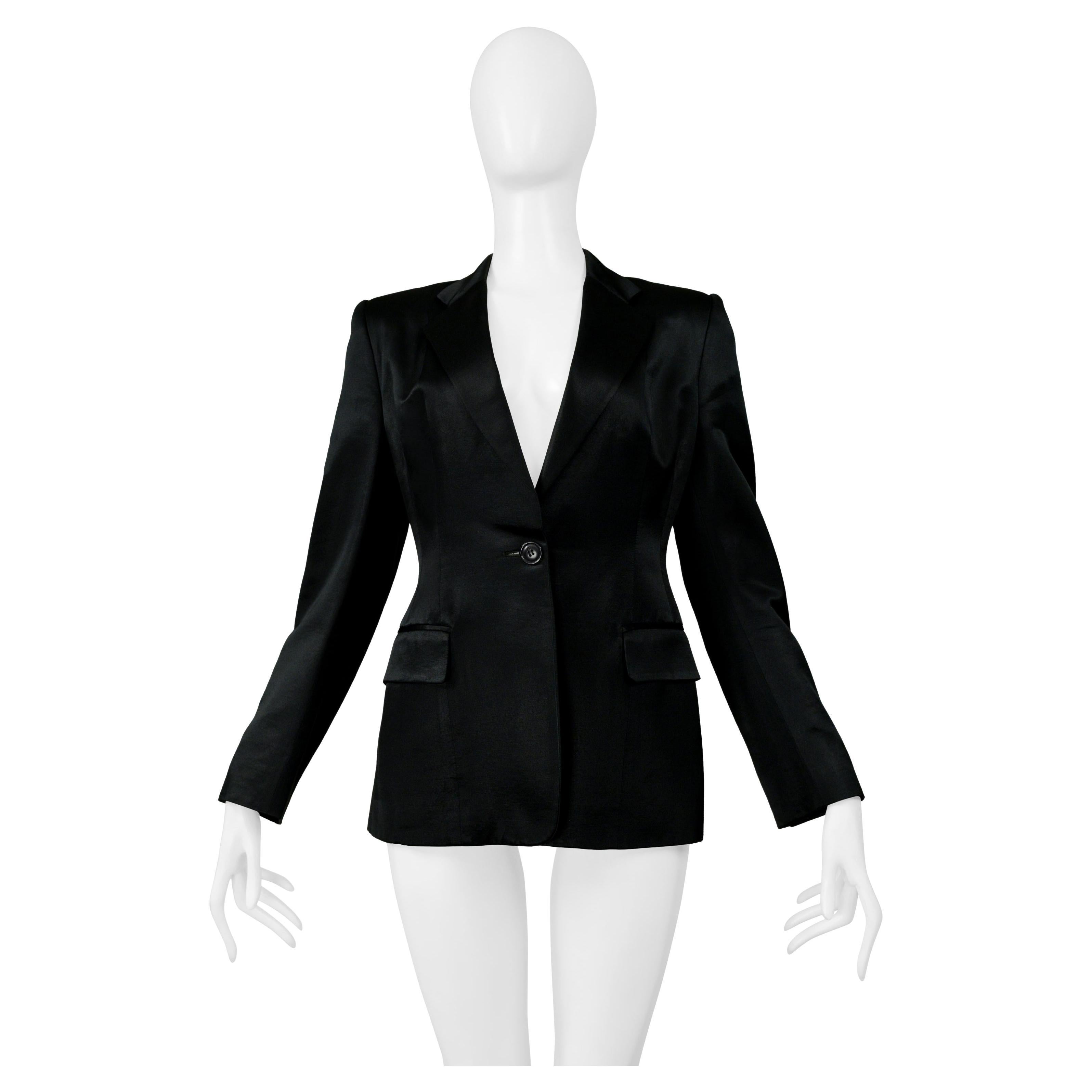 Gucci By Tom Ford Giacca da sera in raso nero 1996