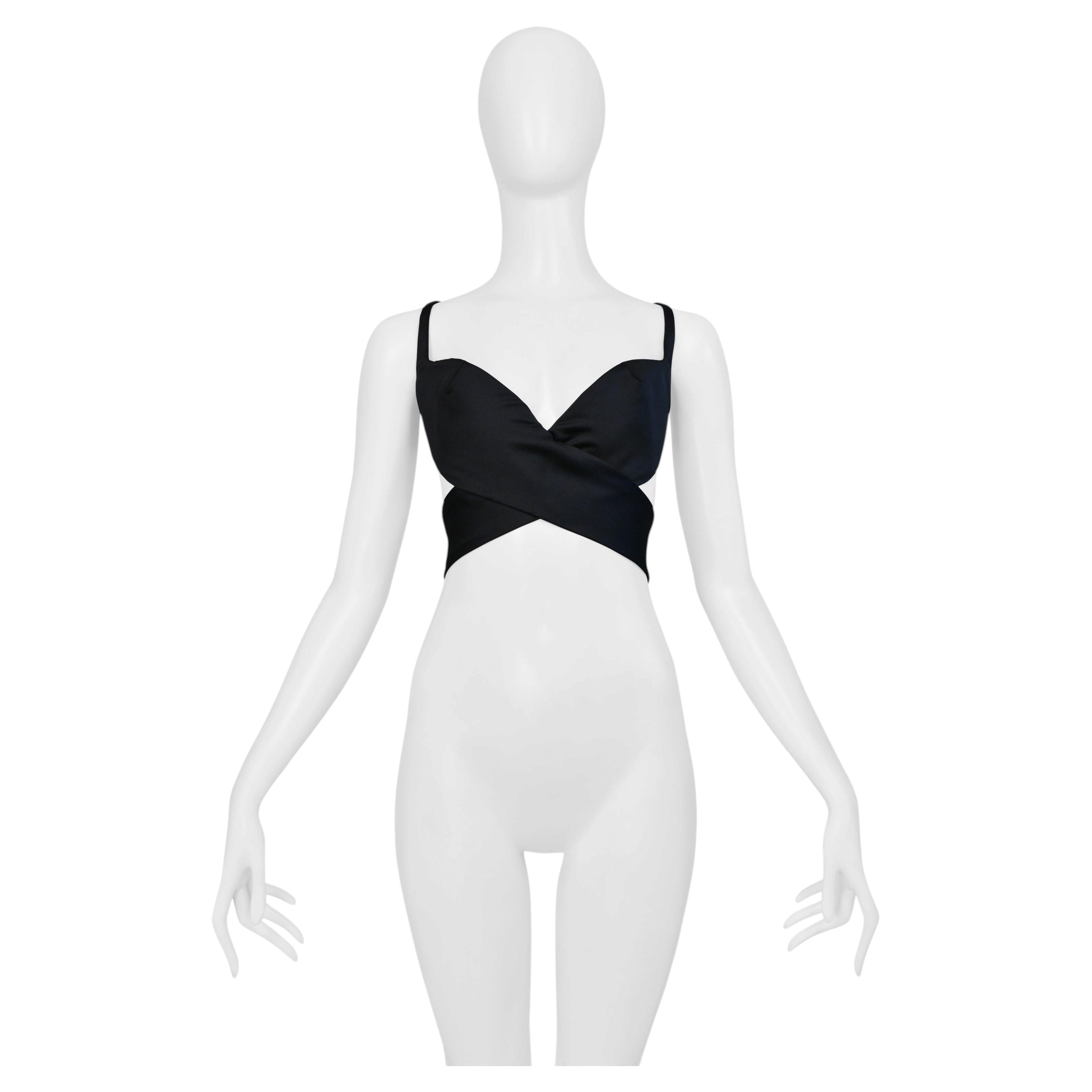Gucci By Tom Ford Black Satin Wrap Bra 2001