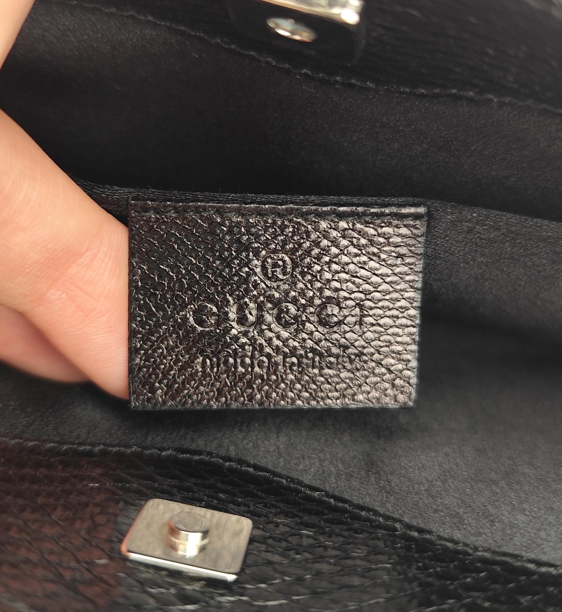 Gucci by Tom Ford black silk and lizard rhinestones logo Reins thong mini bag For Sale 10