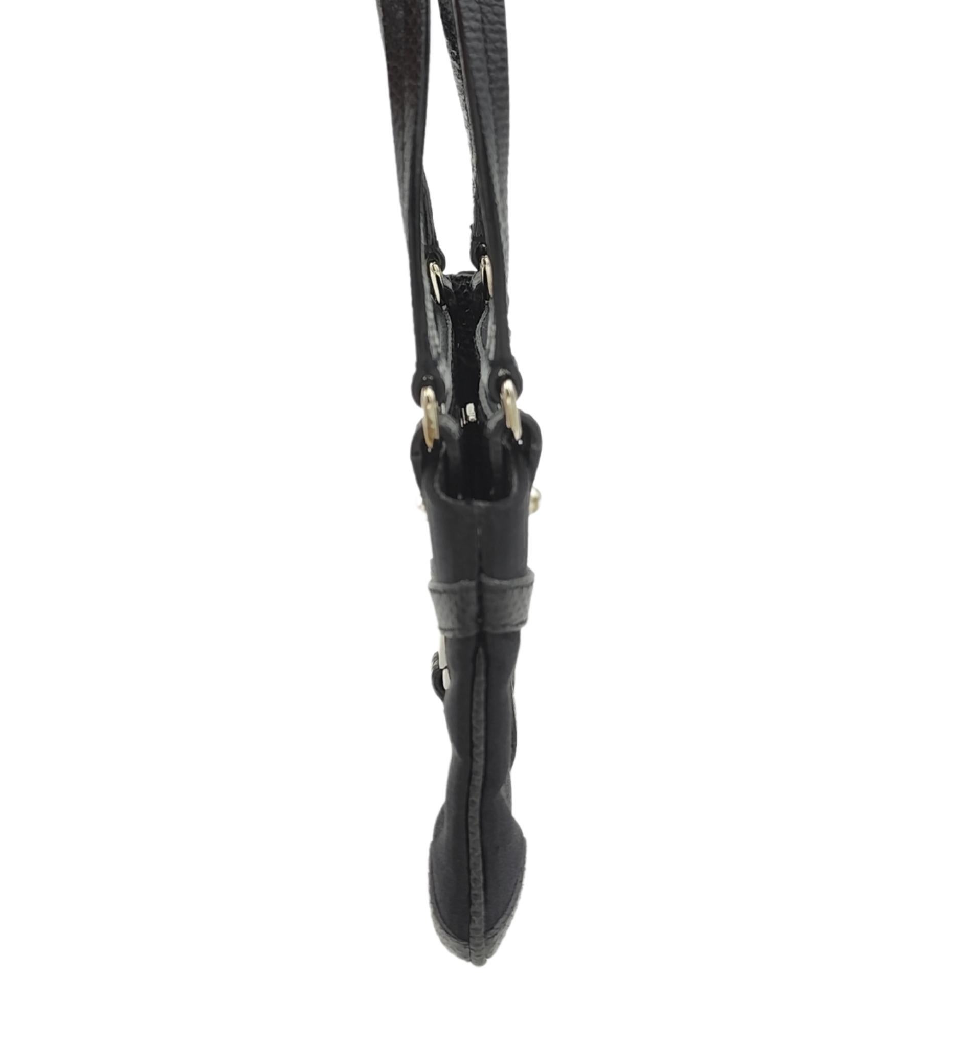 Women's or Men's Gucci by Tom Ford black silk and lizard rhinestones logo Reins thong mini bag For Sale