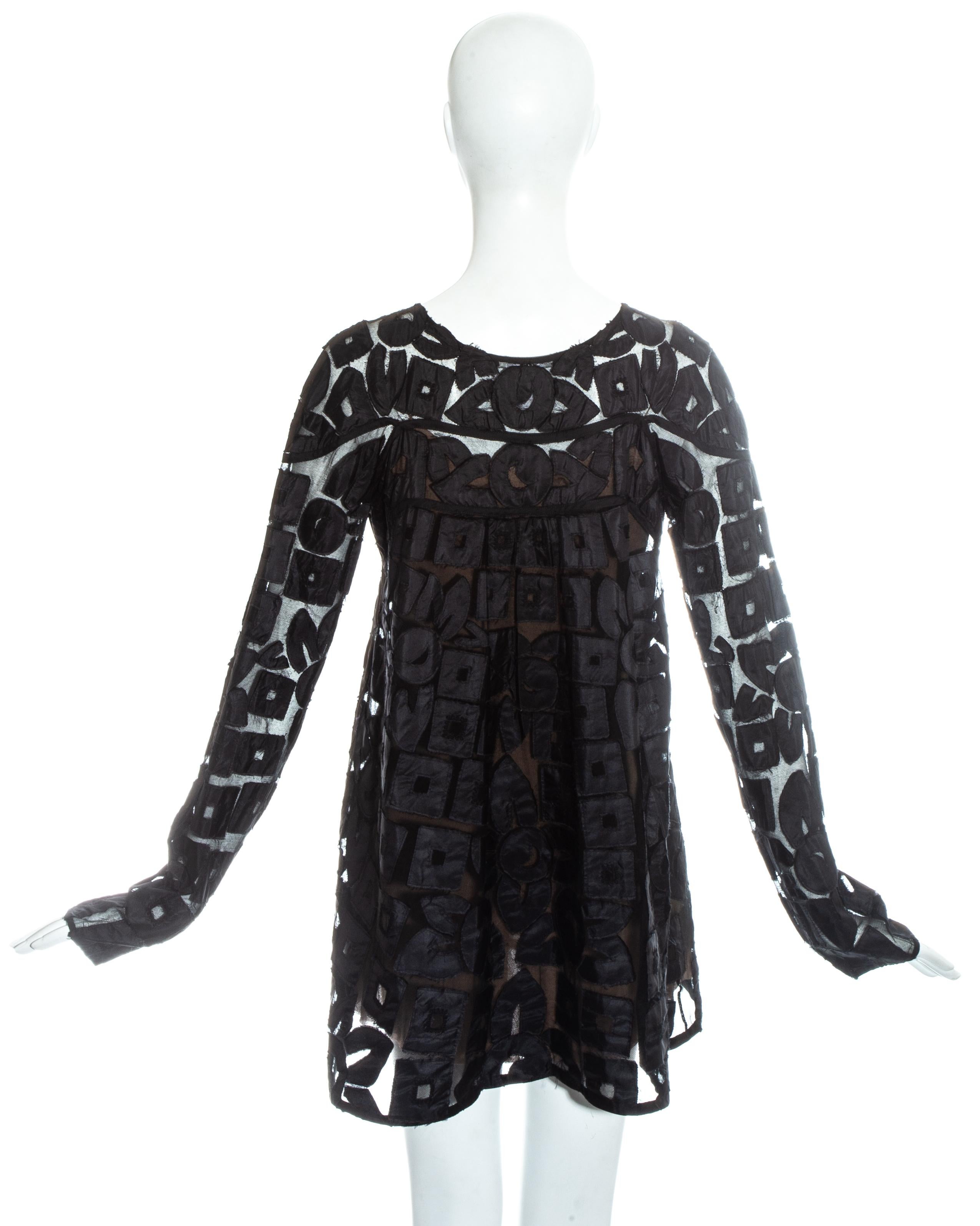 Gucci by Tom Ford black silk babydoll mini dress, fw 2001 In Good Condition In London, GB