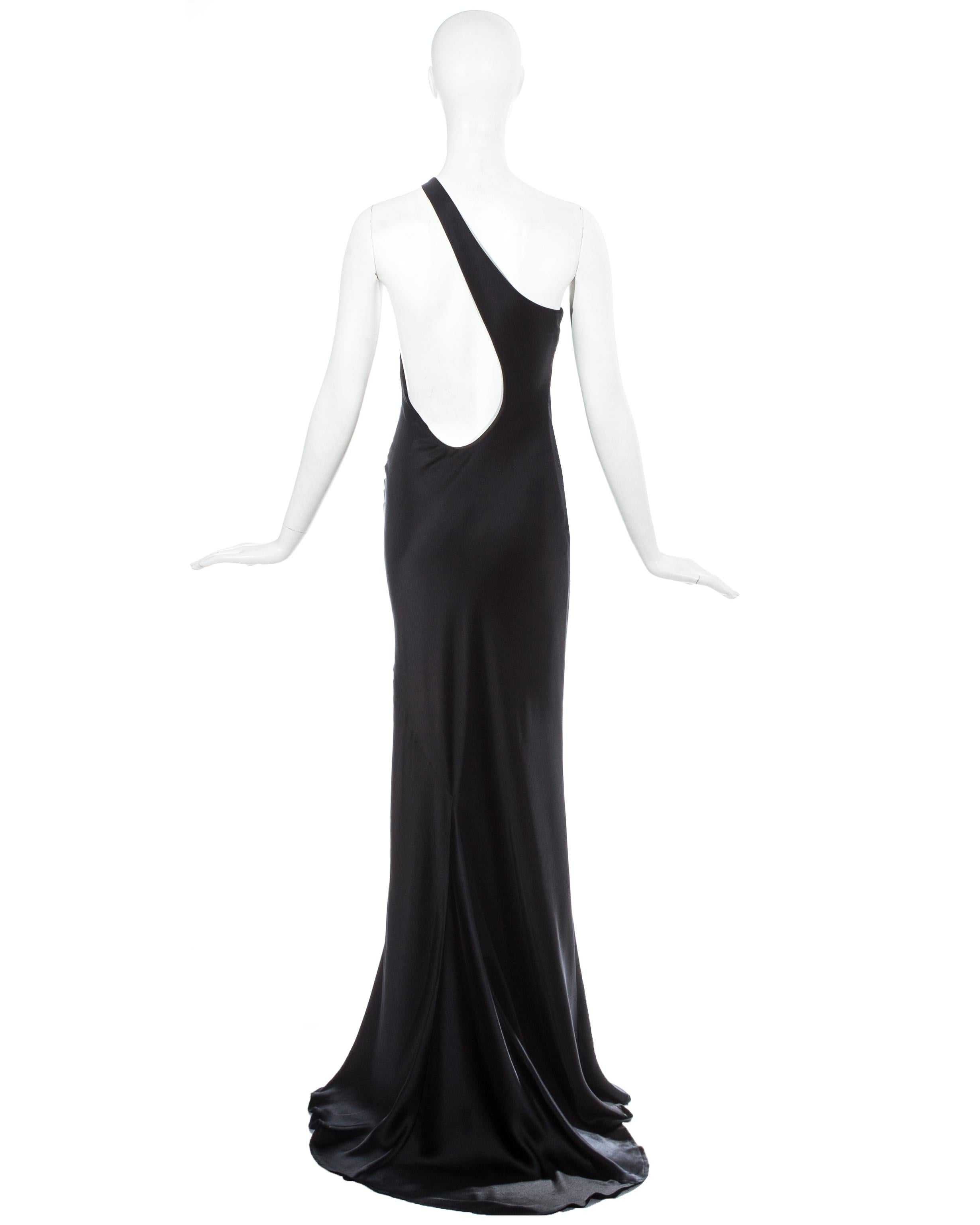Gucci by Tom Ford  black silk bias cut one-shoulder evening dress

Spring-Summer 2000