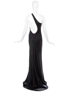 Gucci by Tom Ford black silk bias cut one-shoulder evening dress, ss 2000