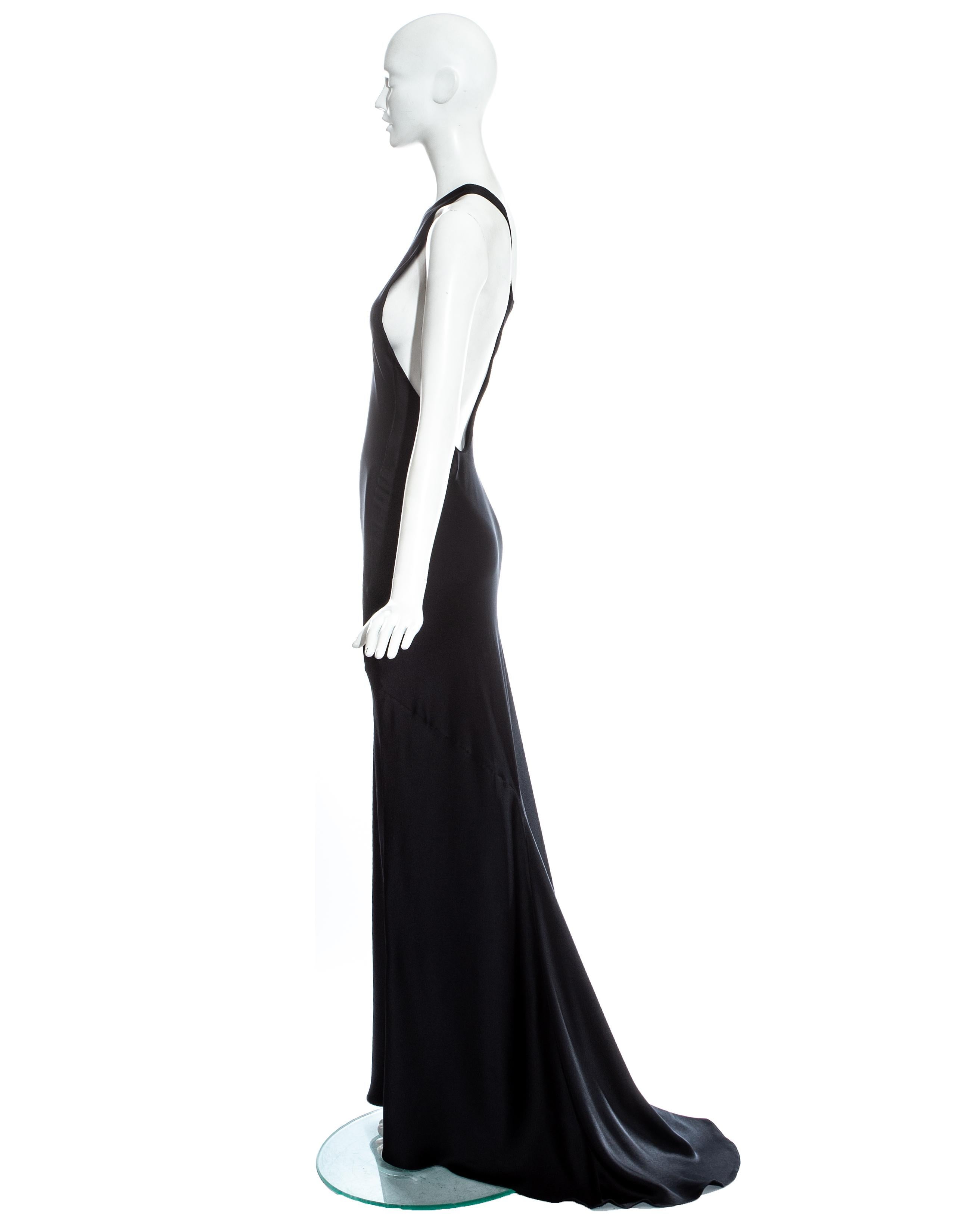 Women's Gucci by Tom Ford black silk bias cut open back evening dress, fw 2000