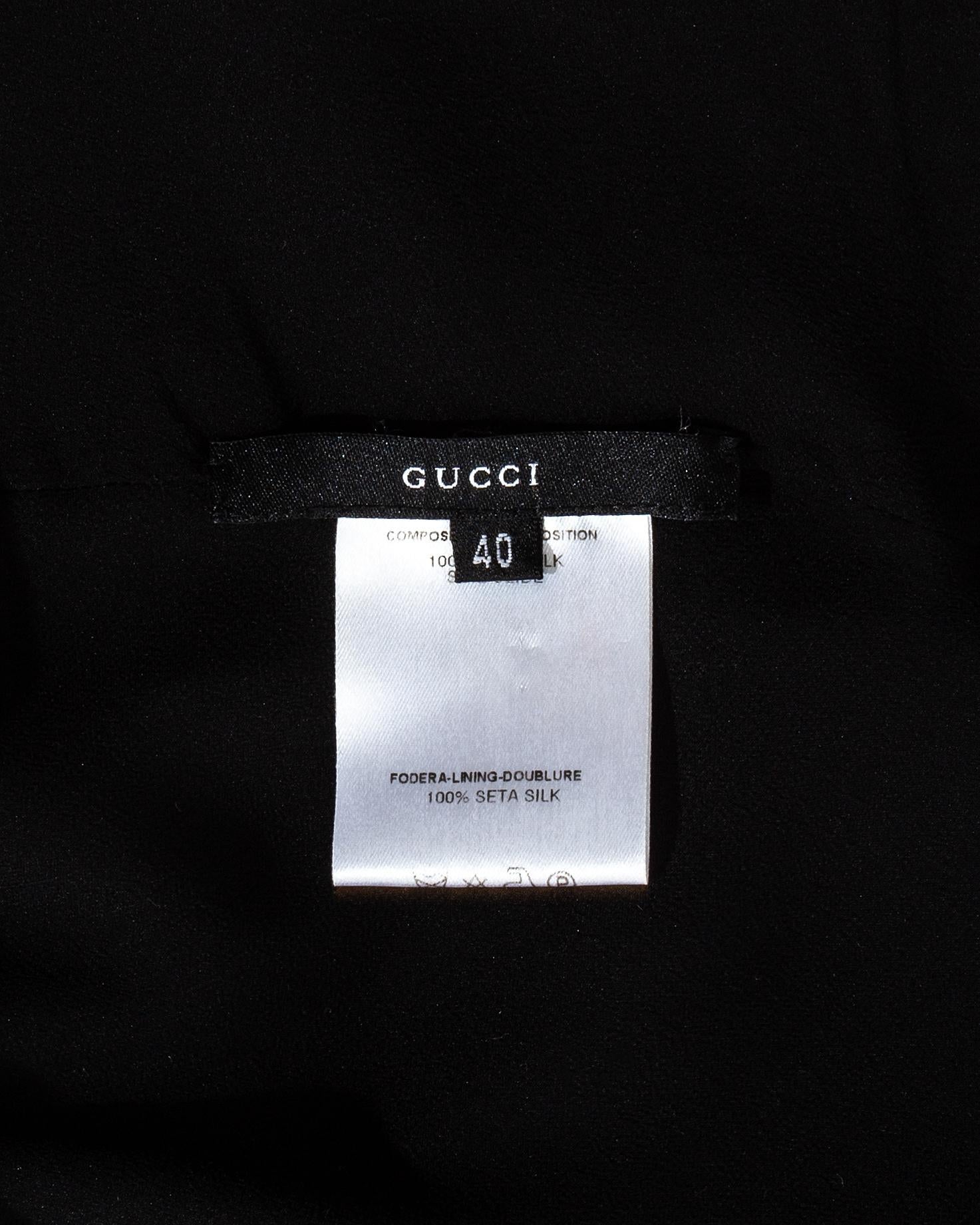 Gucci by Tom Ford black silk bias cut open back evening dress, fw 2000 3