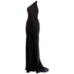 Gucci by Tom Ford black silk bias cut open back evening dress, fw 2000
