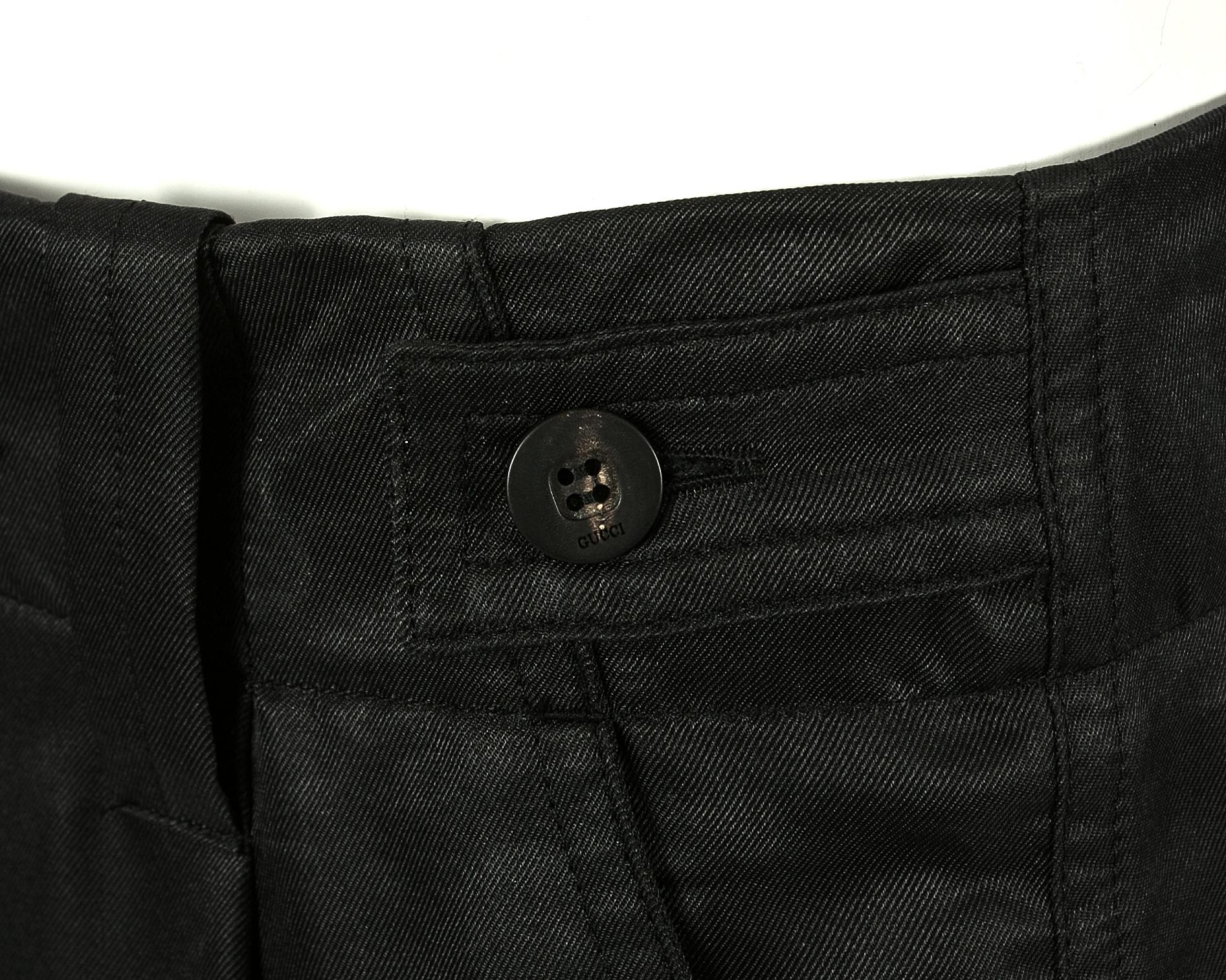 Gucci by Tom Ford black silk bondage cargo evening pants, ss 2001 3