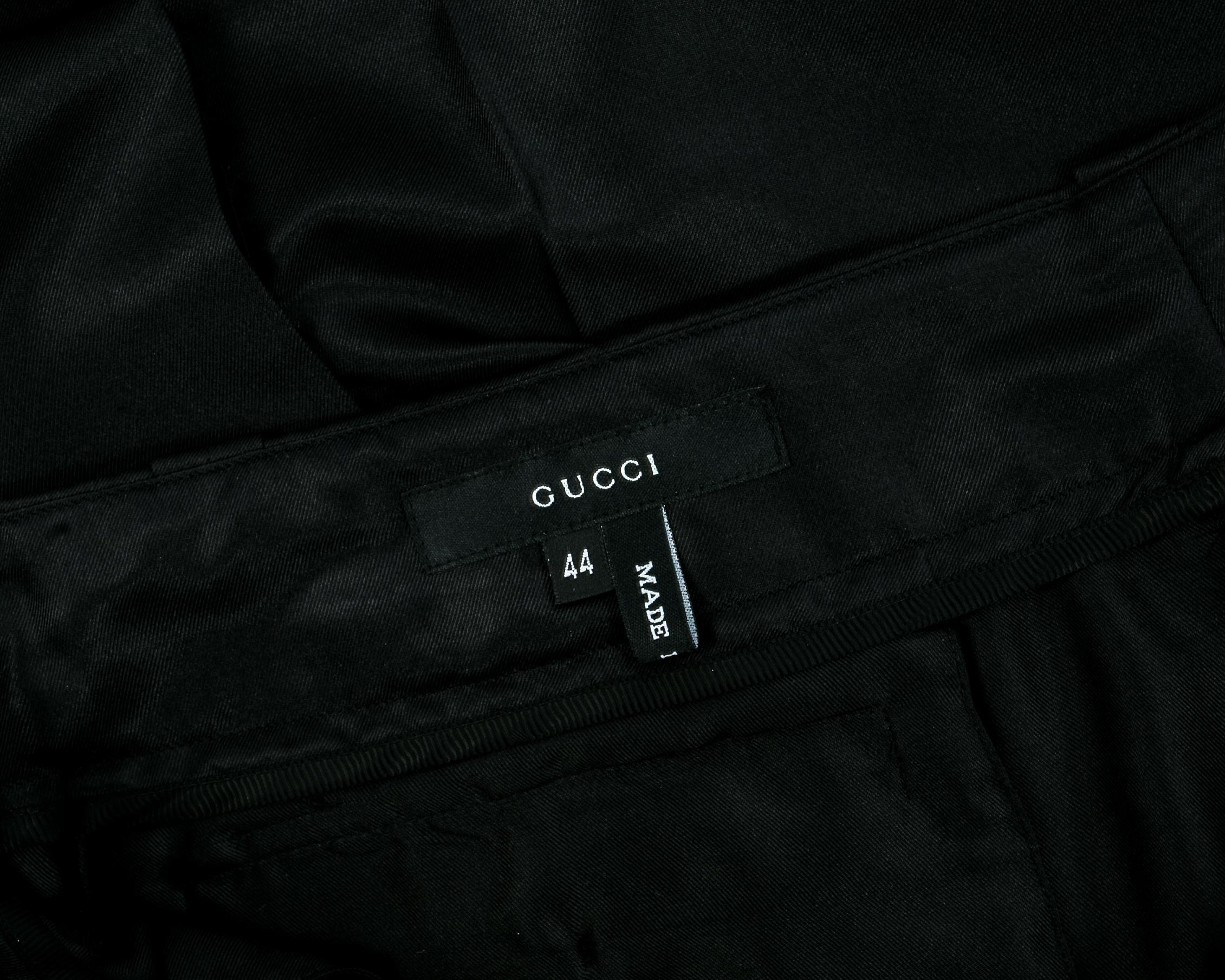 Gucci by Tom Ford black silk bondage cargo evening pants, ss 2001 4