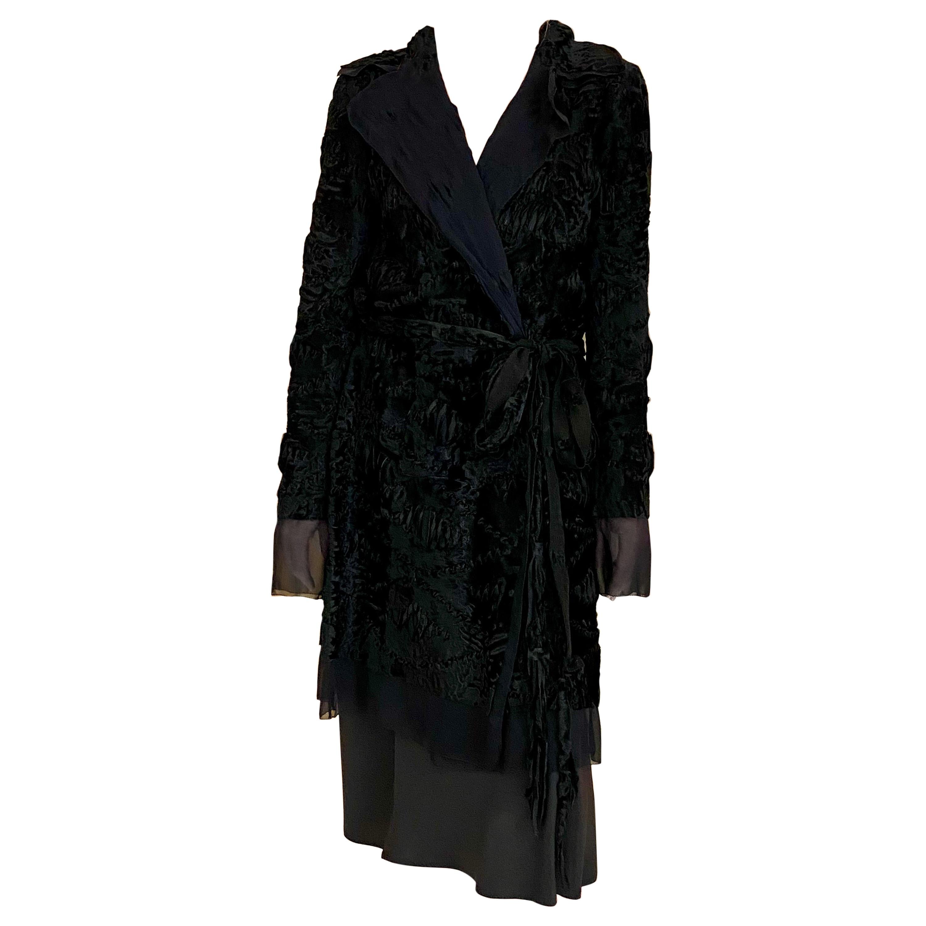 GUCCI by Tom Ford Black Silk Evening Coat