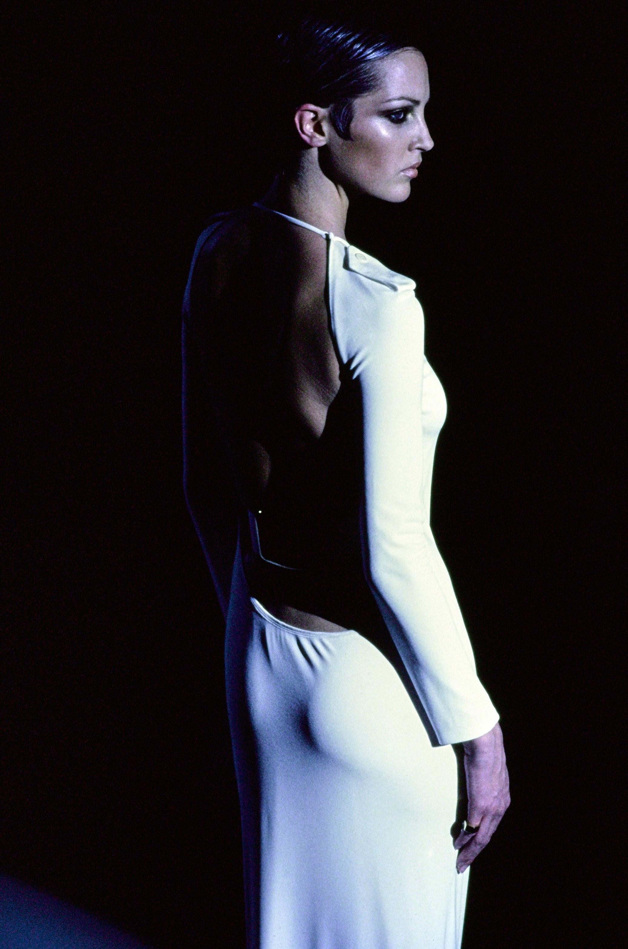 Black Gucci by Tom Ford black silk open back evening dress, fw 1996