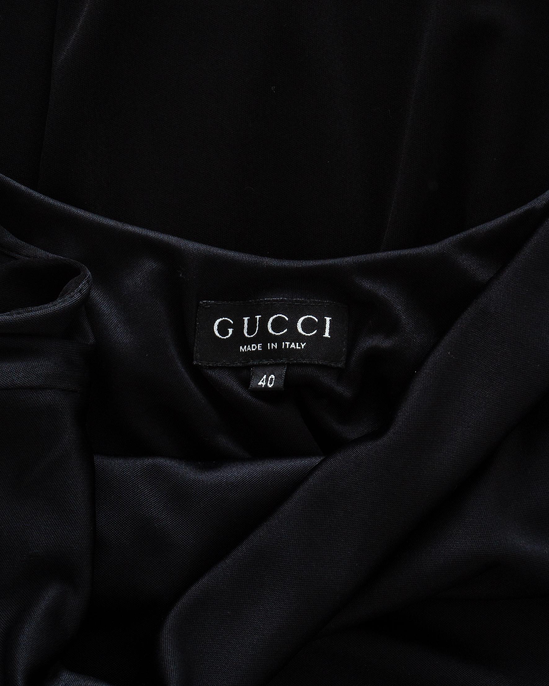 Gucci by Tom Ford black silk open back evening dress, fw 1996 1