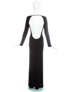 Gucci by Tom Ford black silk open back evening dress, fw 1996