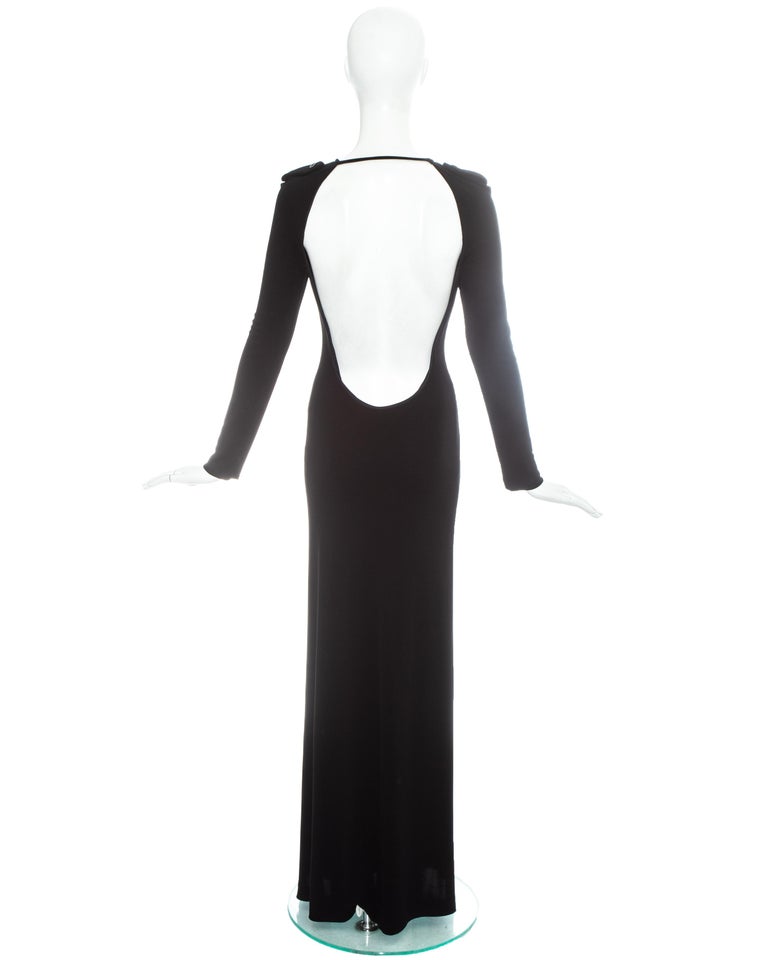 Gucci by Tom Ford black silk open back evening dress, fw 1996 at 1stDibs