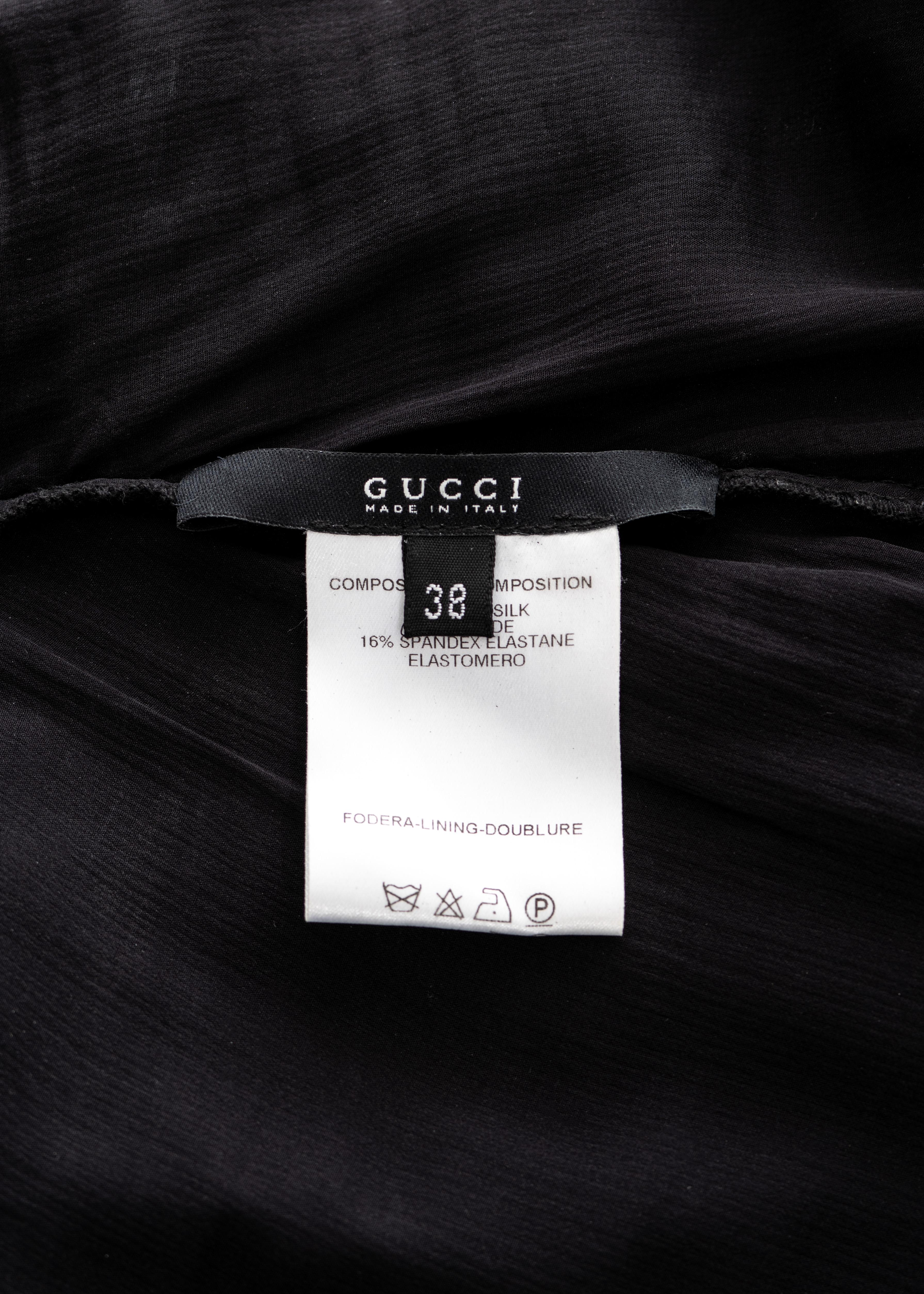 Gucci by Tom Ford black silk ruched mini dress, ss 2003 5