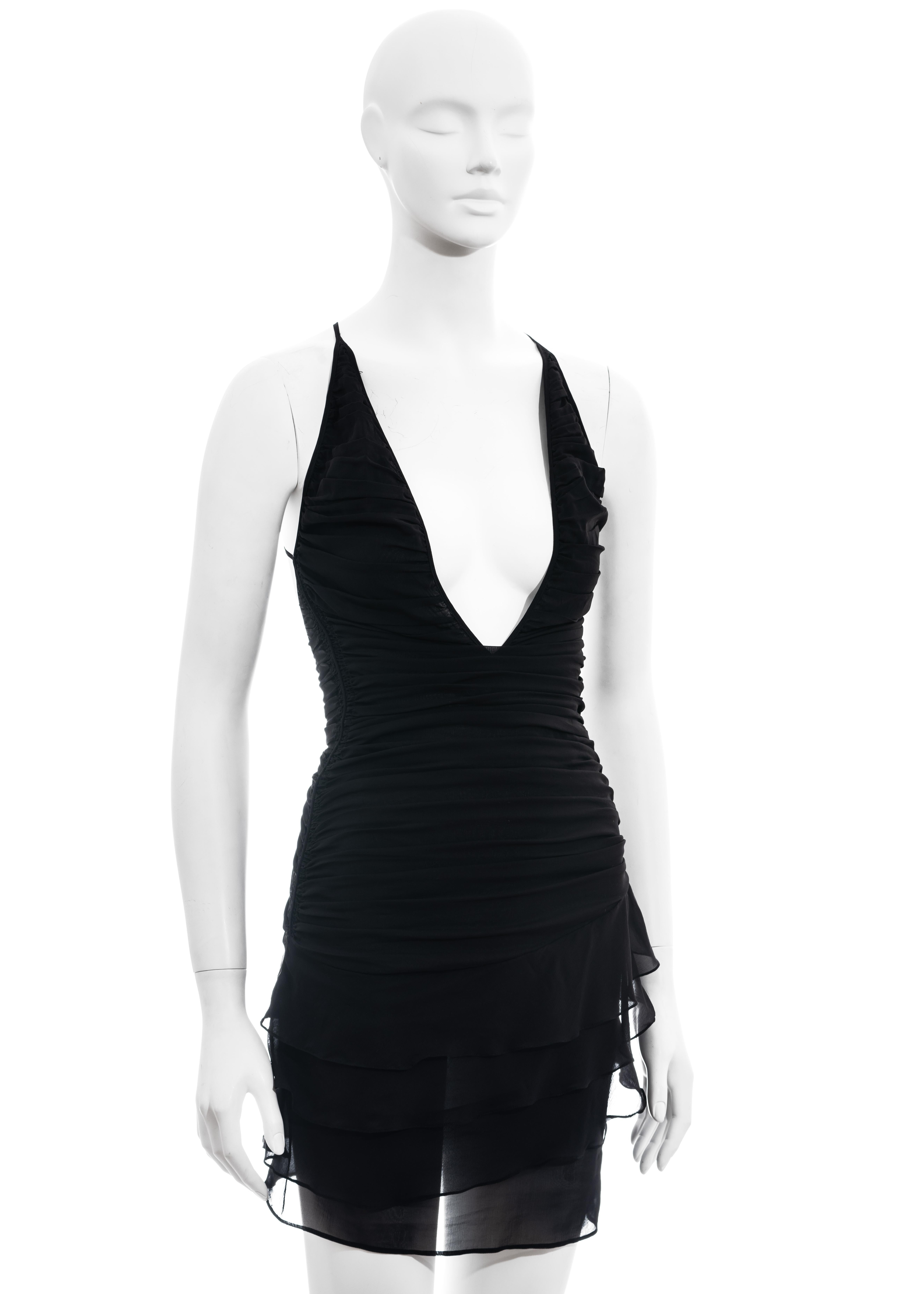 Gucci by Tom Ford black silk ruched mini dress, ss 2003 In Excellent Condition In London, GB