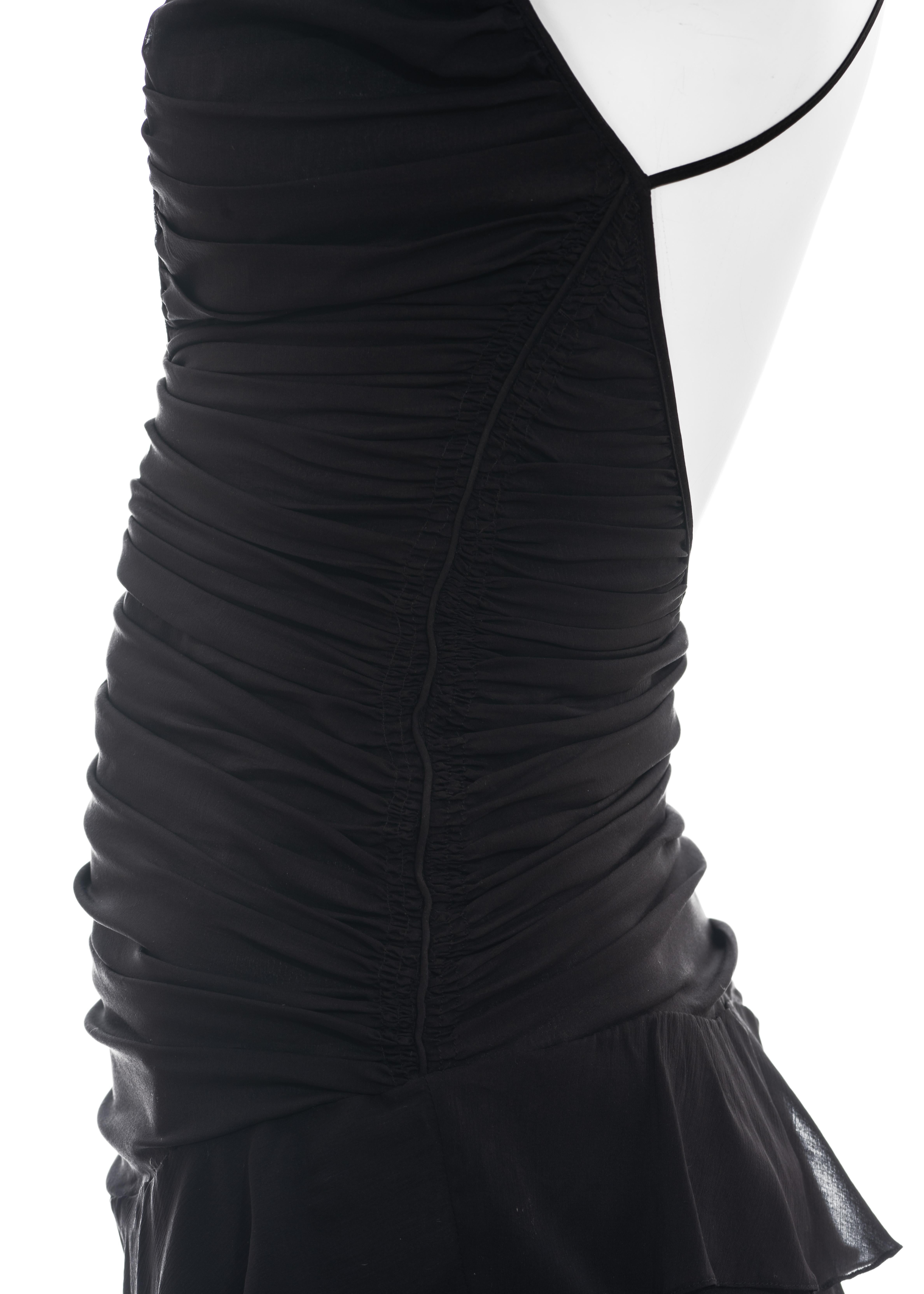 Gucci by Tom Ford black silk ruched mini dress, ss 2003 3