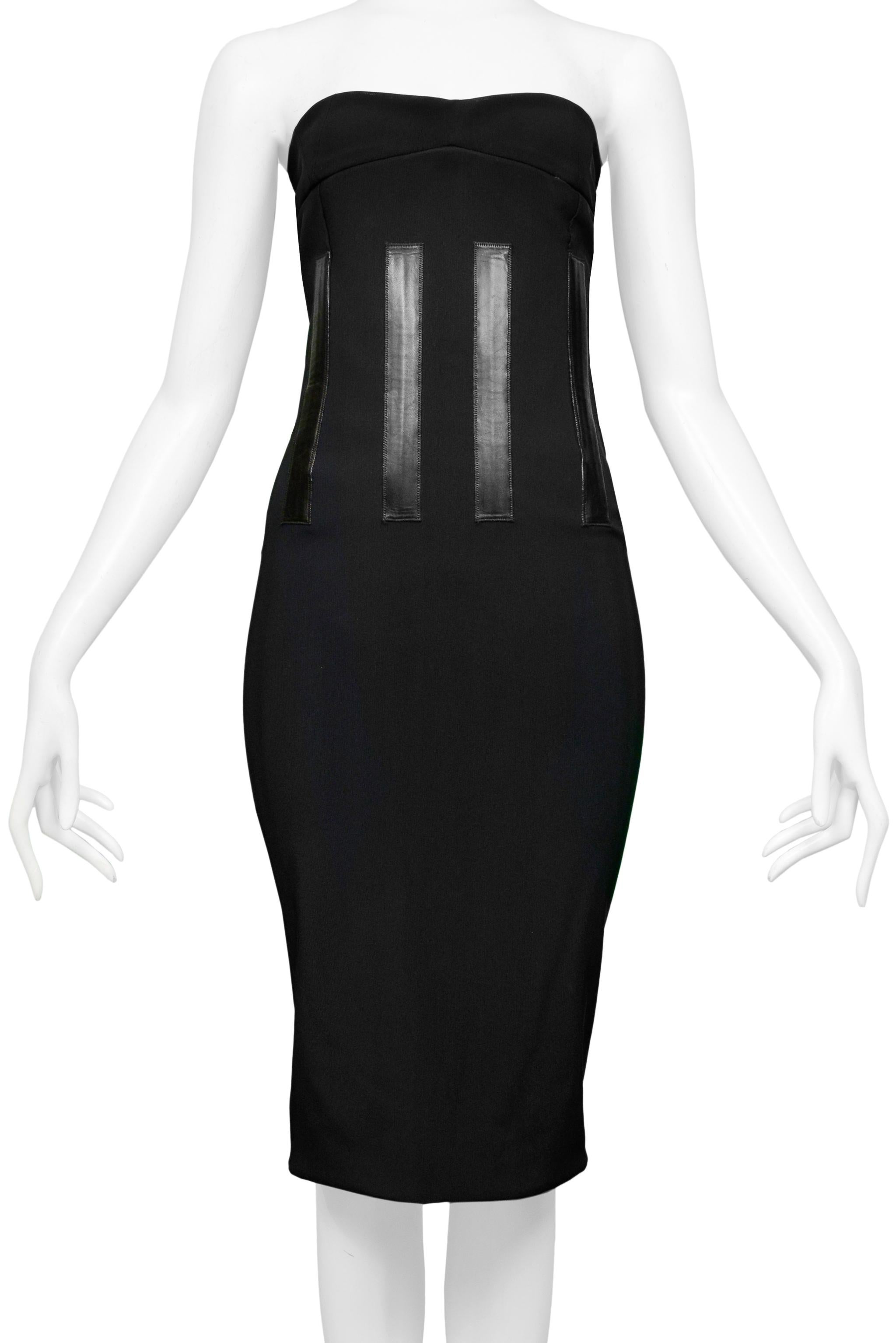 strapless corset dress black