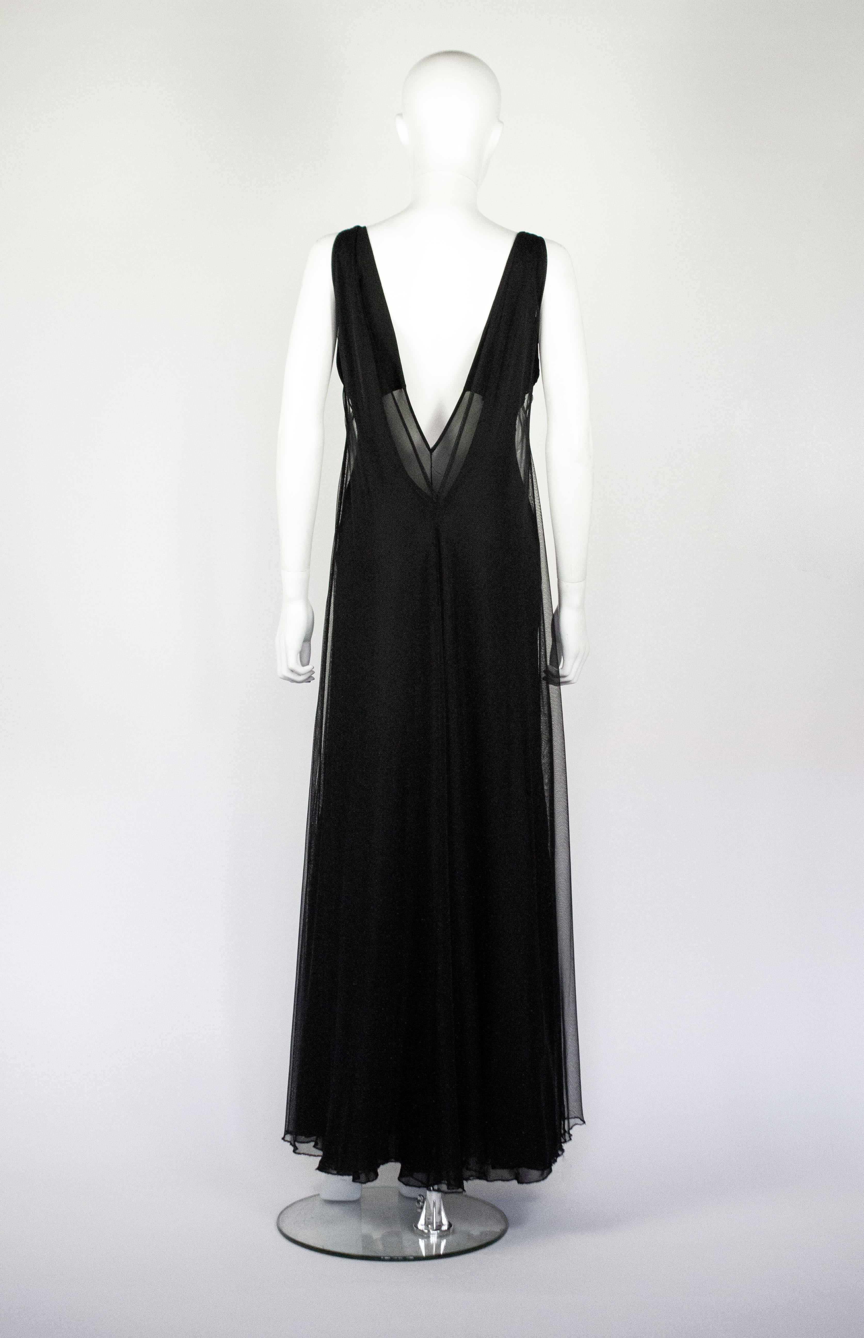 Gucci by Tom Ford Vestido de tul negro para la pasarela, F/W 1998 en venta 2