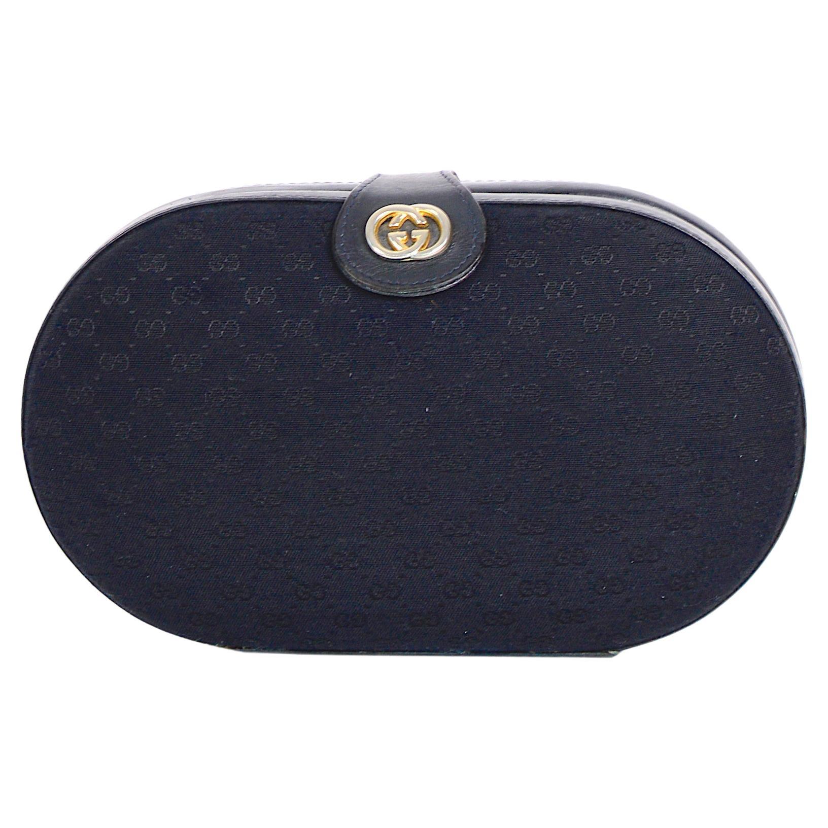 Gucci by Tom Ford bleu monogram canvas and leather clutch