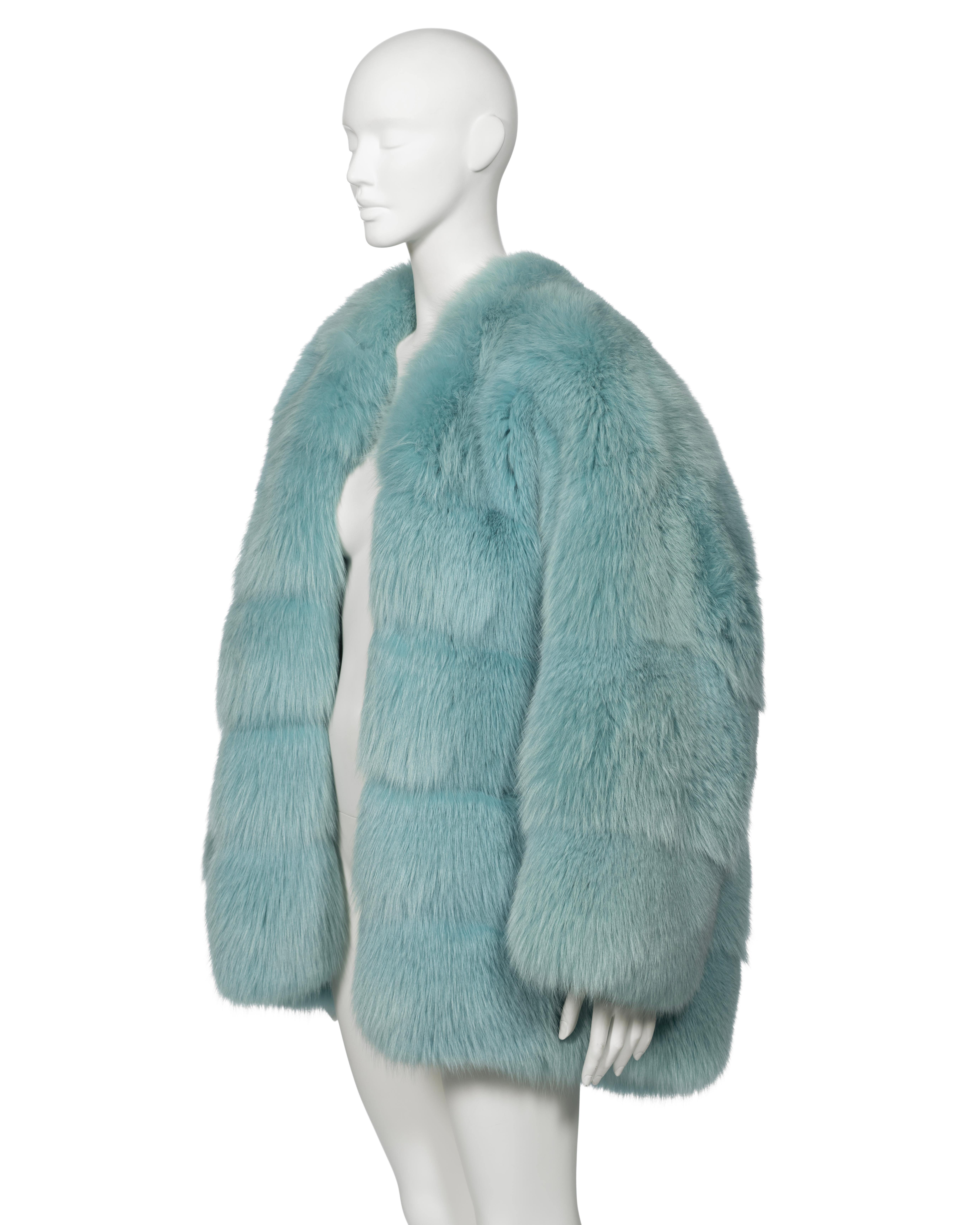 Gucci by Tom Ford Blue Fox Fur 'Chubby' Coat, fw 1997 9