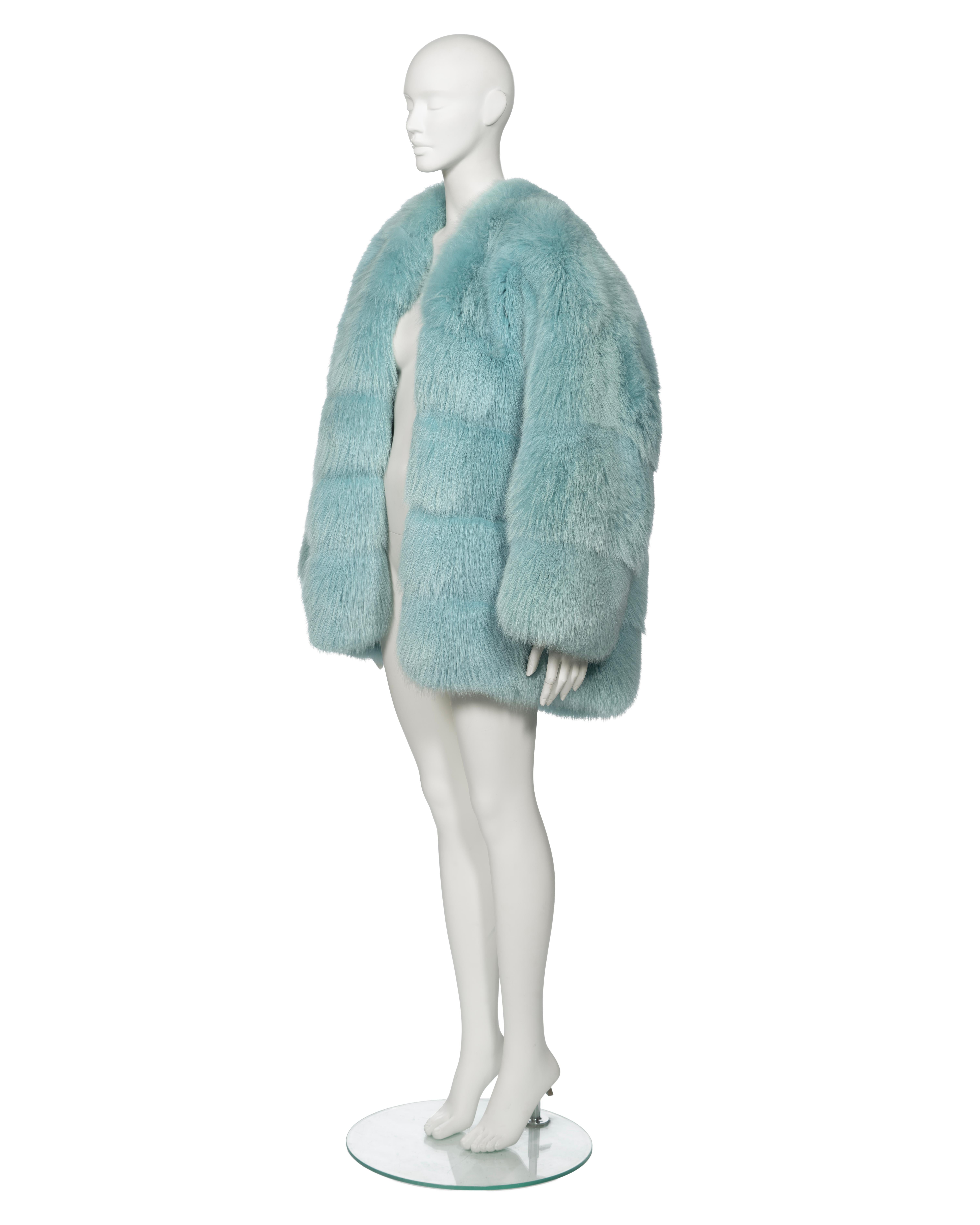 Gucci by Tom Ford Blue Fox Fur 'Chubby' Coat, fw 1997 10