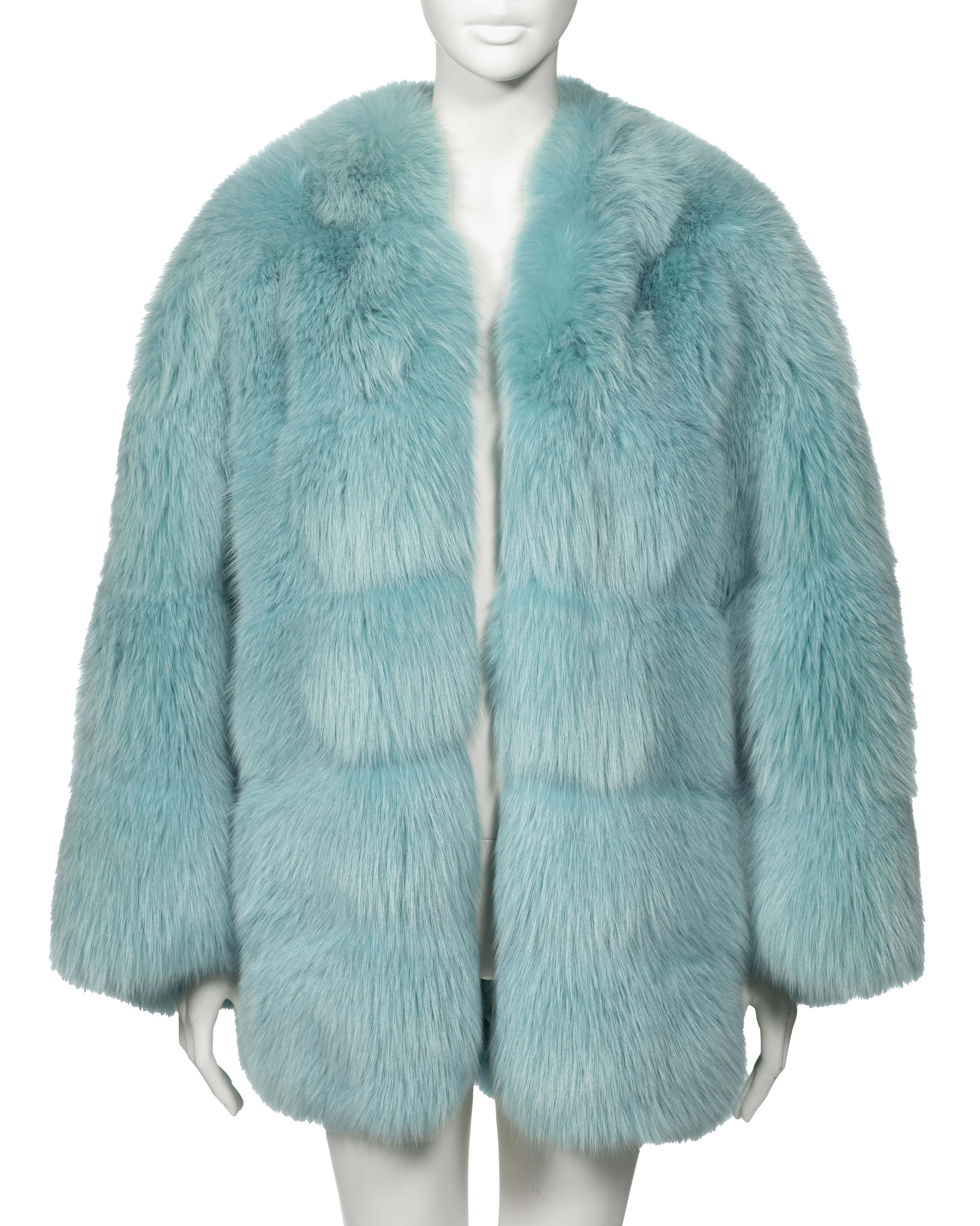 Gucci by Tom Ford Blue Fox Fur 'Chubby' Coat, fw 1997 1