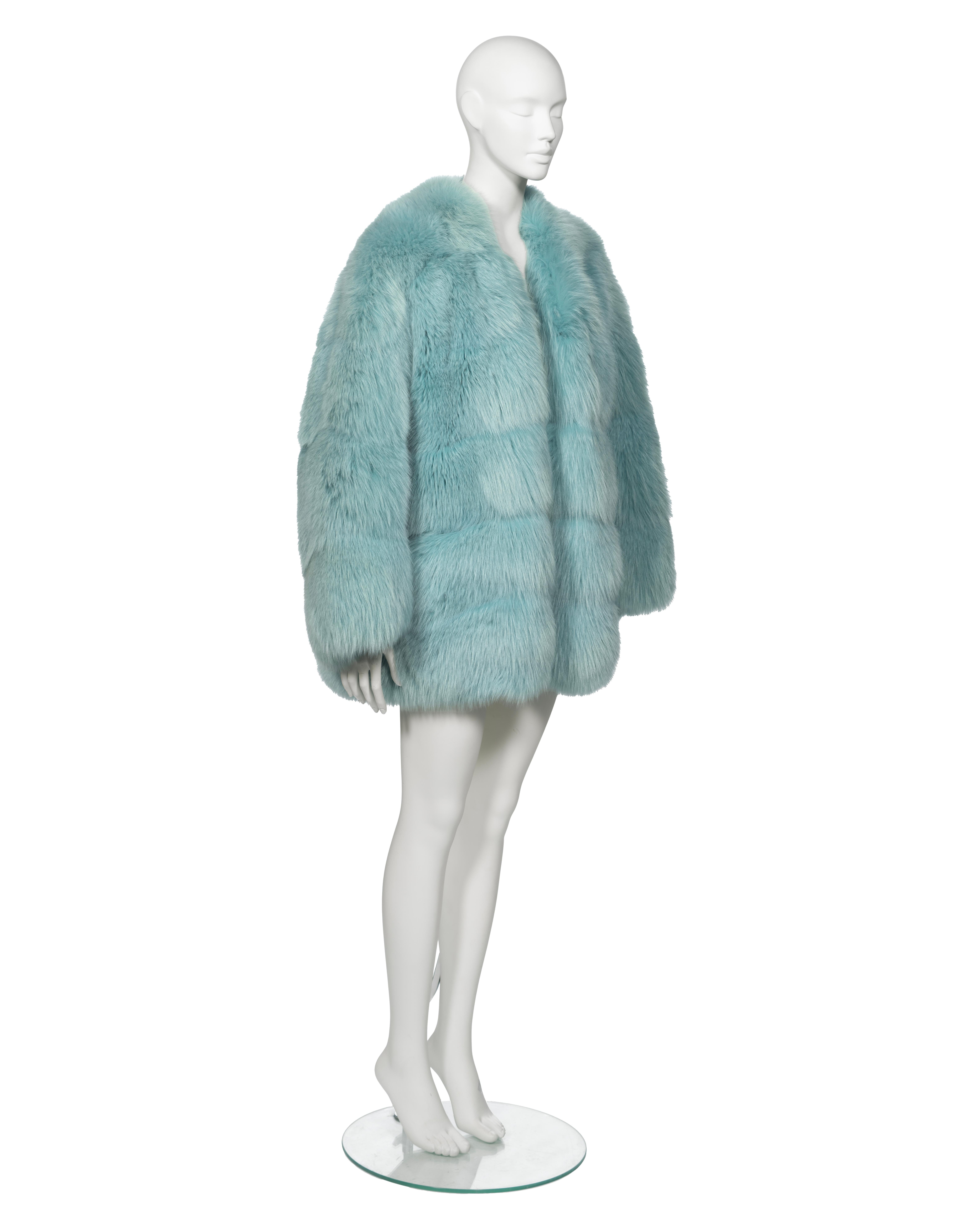 Gucci by Tom Ford Blue Fox Fur 'Chubby' Coat, fw 1997 4