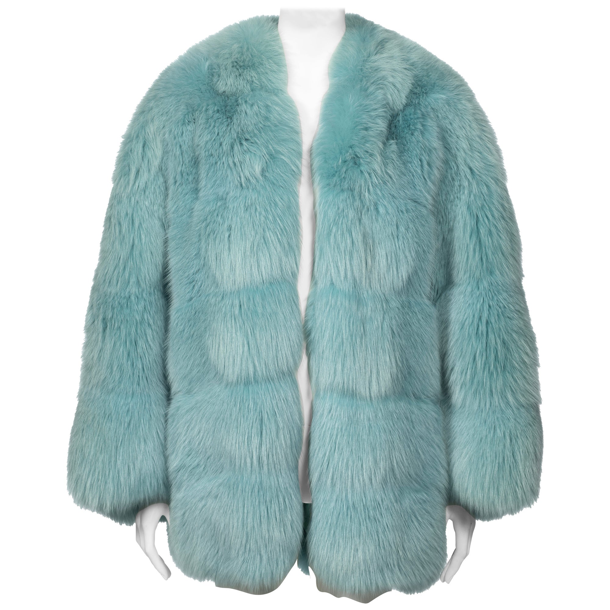 Gucci by Tom Ford Blue Fox Fur 
Chubby
 Coat, fw 1997