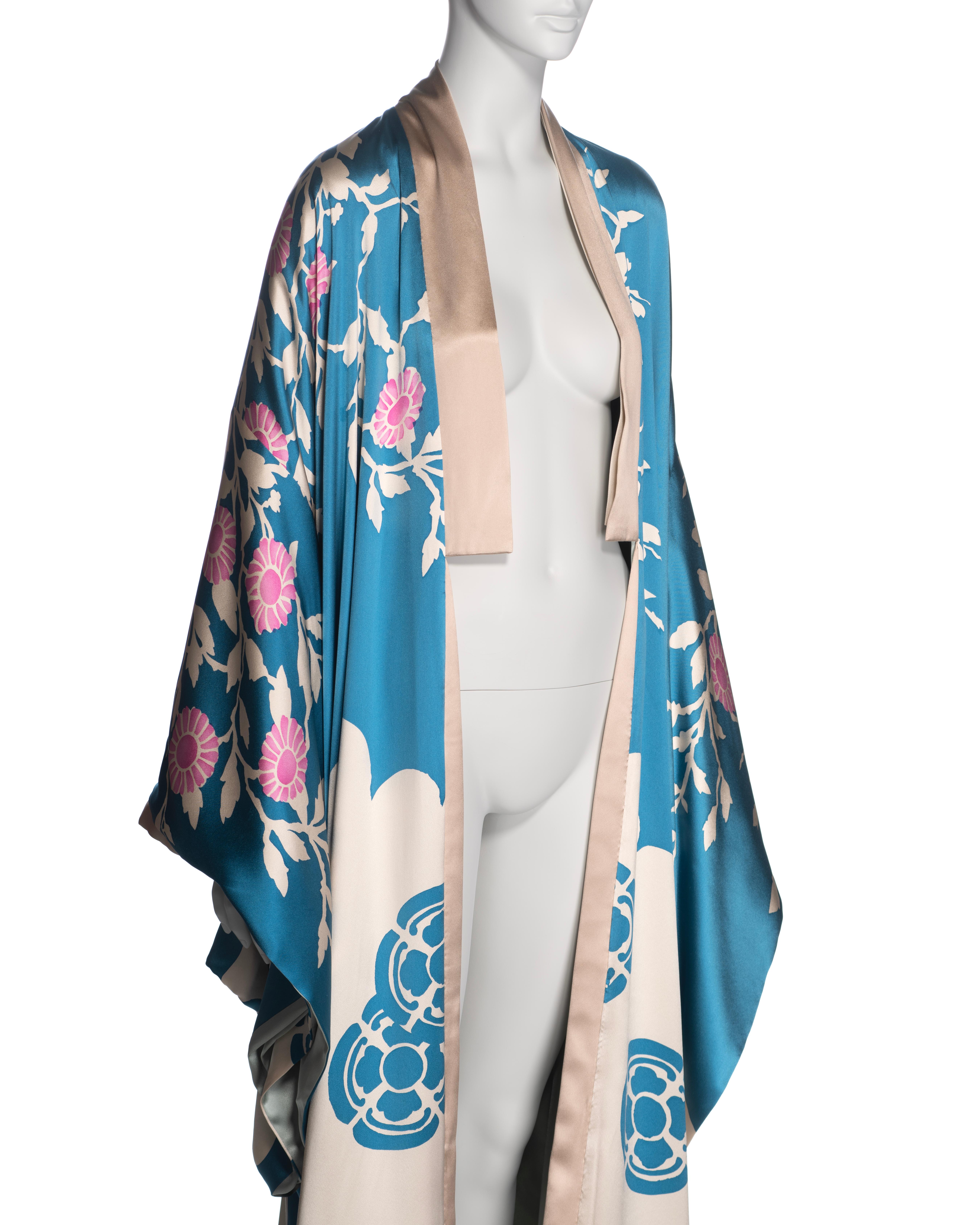 Gucci by Tom Ford Blue Silk Satin Kimono, SS 2003 3