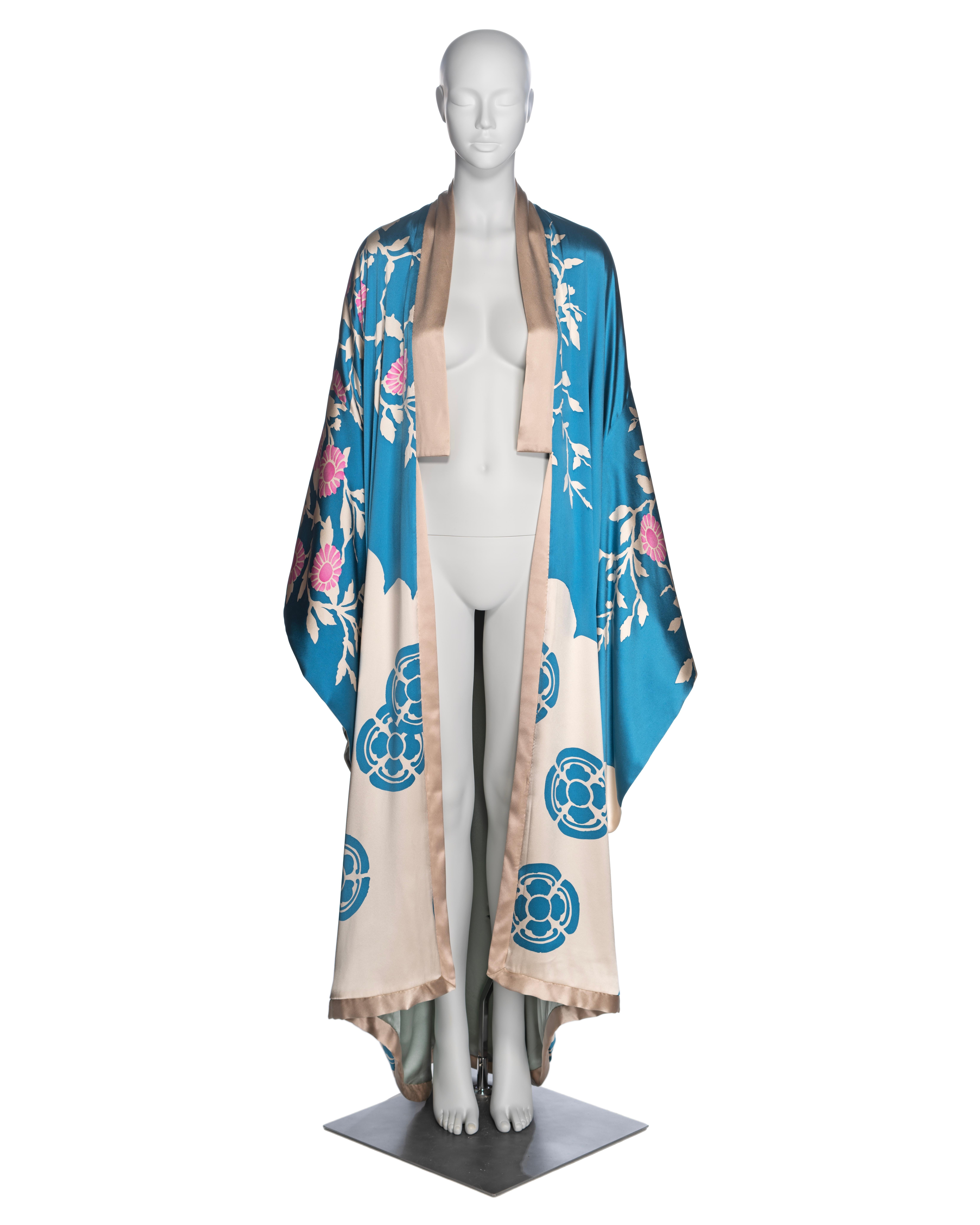 Gucci by Tom Ford Blue Silk Satin Kimono, SS 2003
