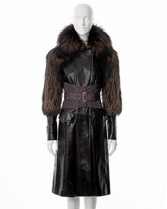 Gucci by Tom Ford brown fox fur and leather corseted coat, fw 2003