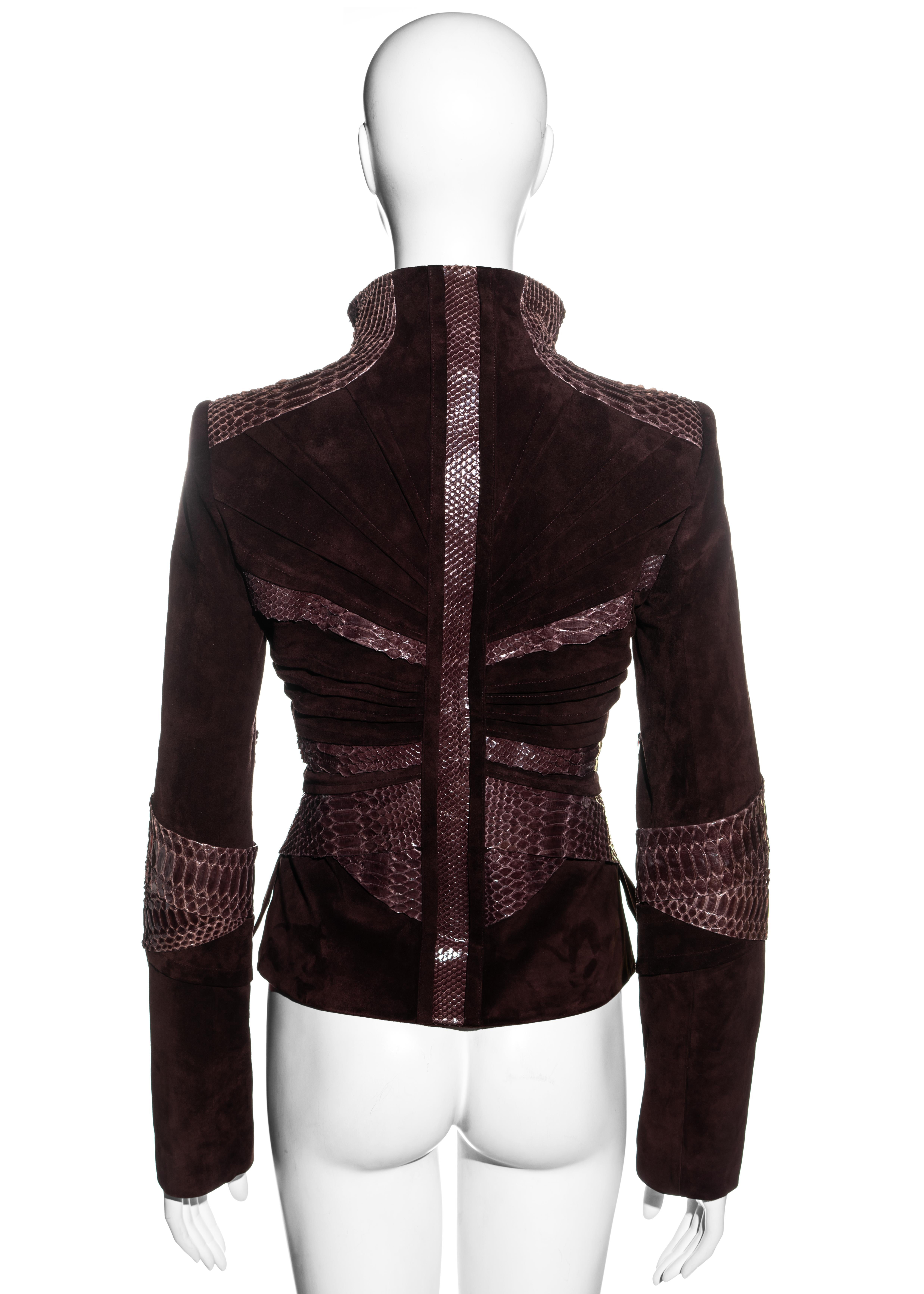 Women's Gucci by Tom Ford brown suede and python jacket, fw 2004