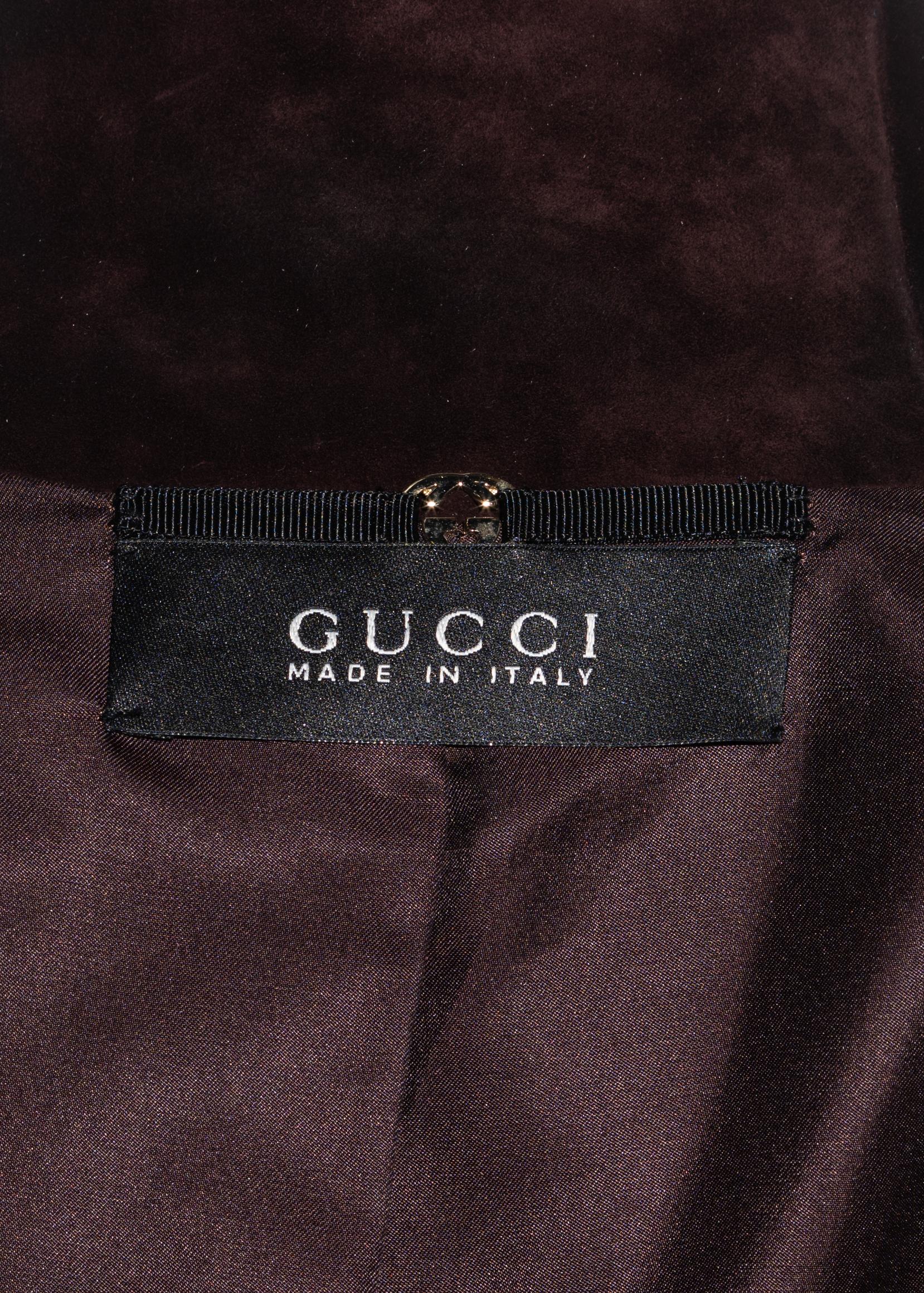 Gucci by Tom Ford brown suede and python jacket, fw 2004 2