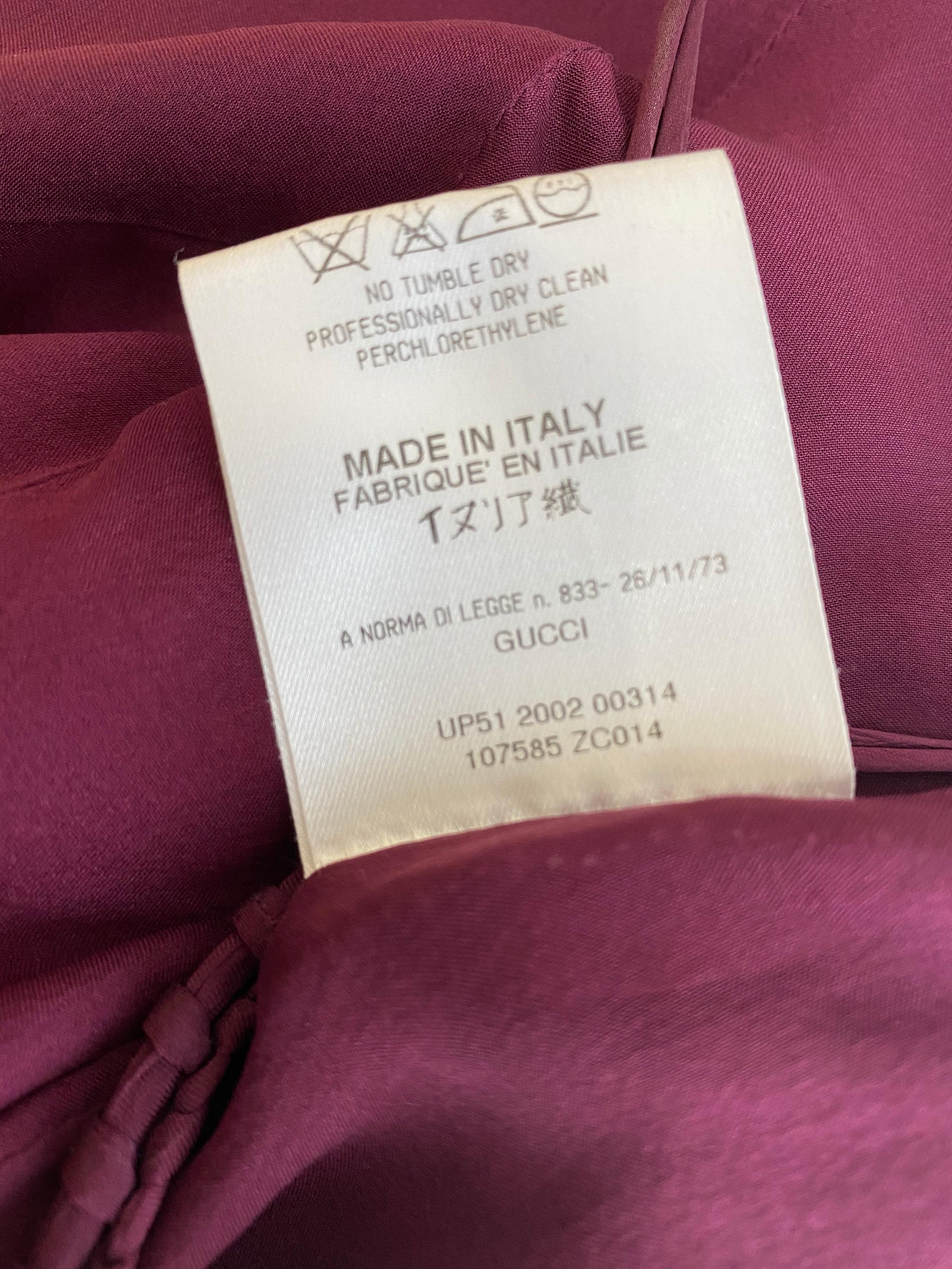 Gucci by Tom Ford Burgundy Silk Spaghetti Strap Cocktail Dress For Sale ...