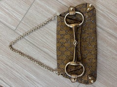 GUCCI by TOM FORD c. 2004 Vintage Gold Beaded Horsebit Chain Bag