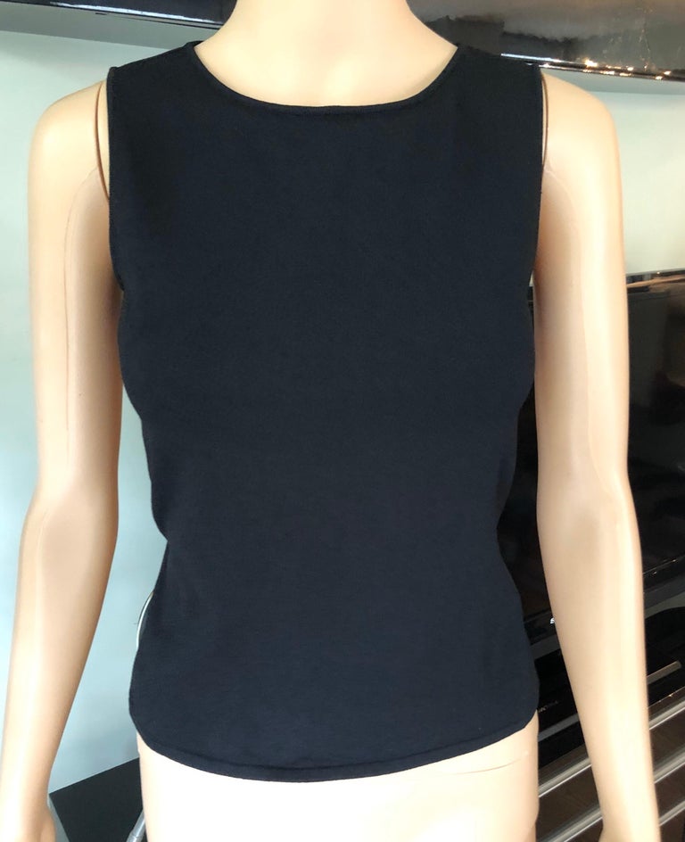 Gucci by Tom Ford c.1999 Knit Backless Strappy Logo Buckle Black Crop ...