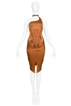 Gucci By Tom Ford Copper Satin Fin Dress 2003