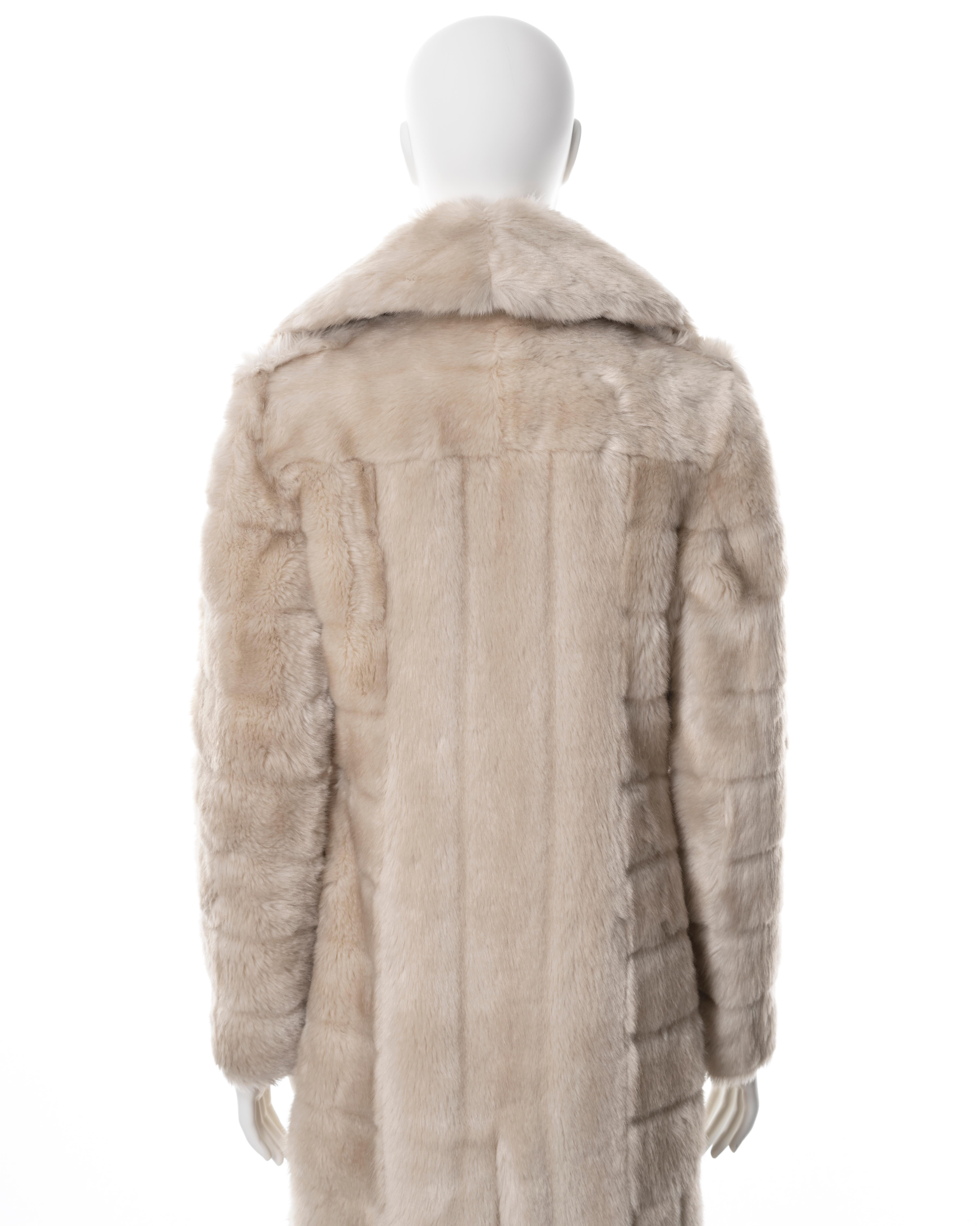 Gucci by Tom Ford cream faux fur double-breasted coat, fw 1996 5