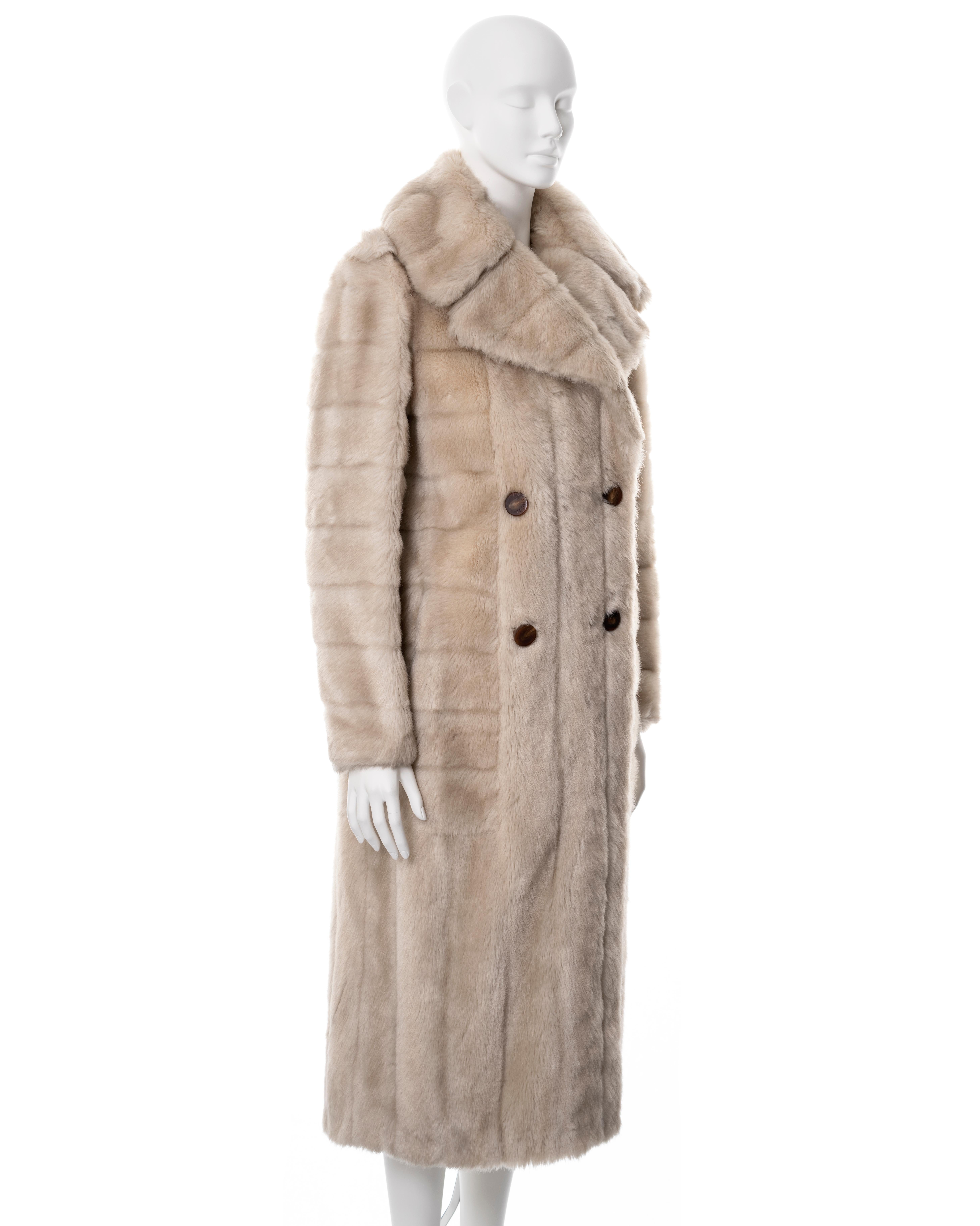 Gucci by Tom Ford cream faux fur double-breasted coat, fw 1996 1